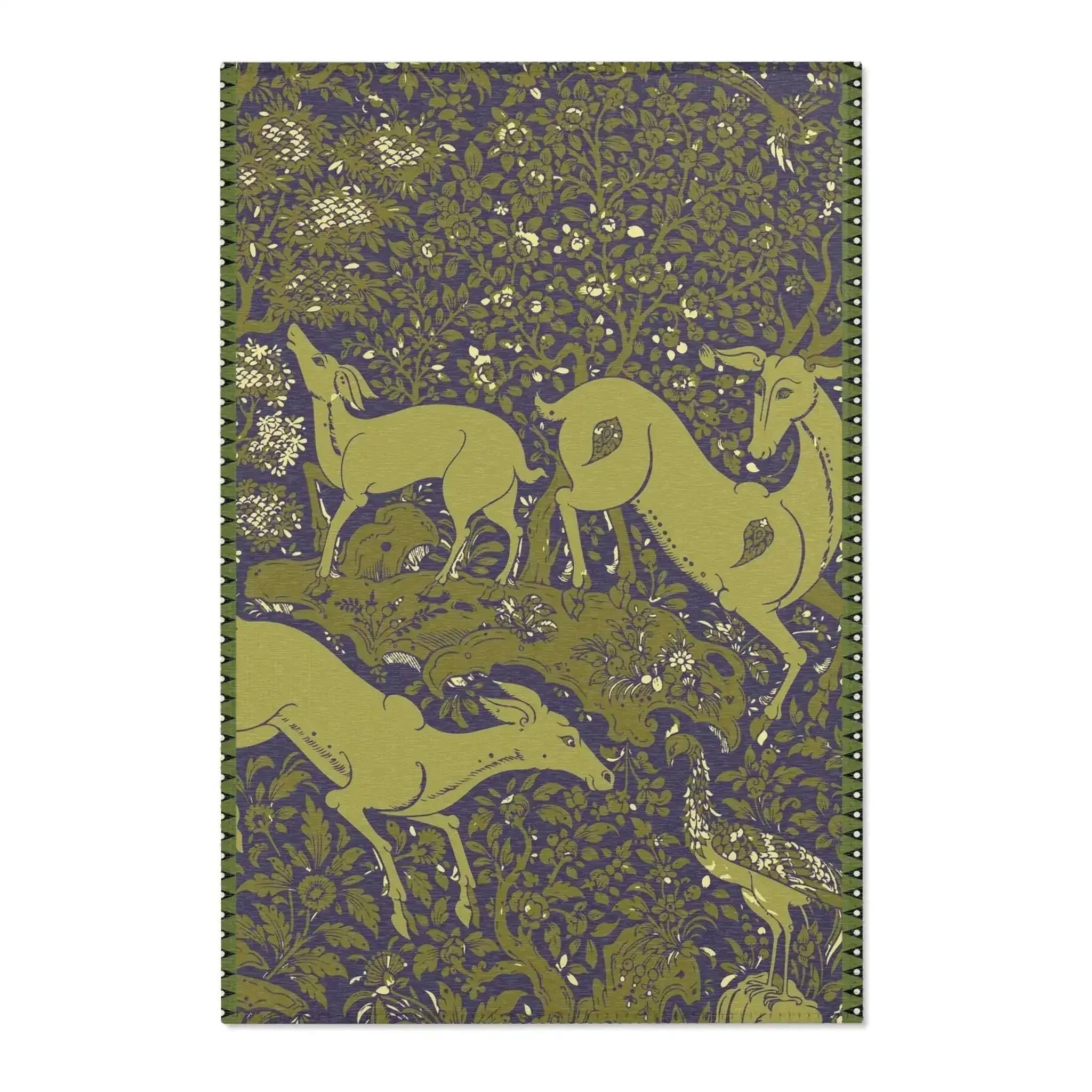 Golden Deer in Enchanted Forest Accent Rug - Image 2