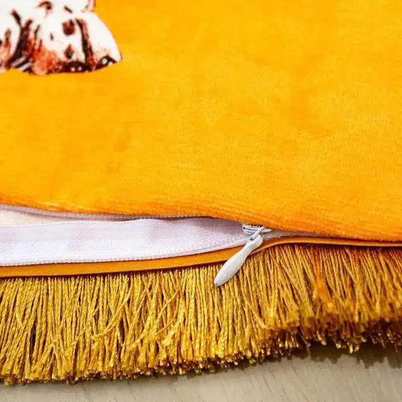 Golden Fringe Leopard Throw Pillow Cover - Image 4
