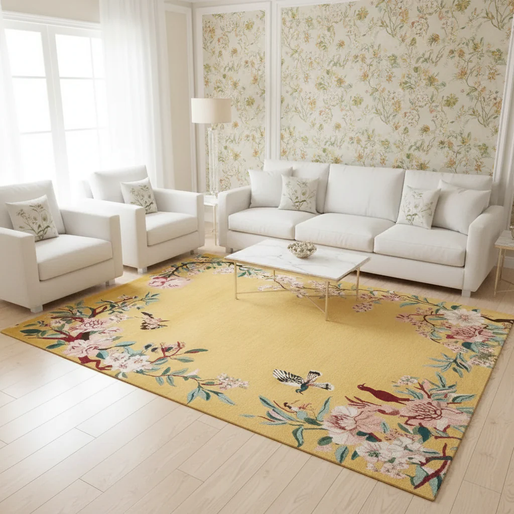 Golden Garden Flight Hand Tufted Rug - Image 2