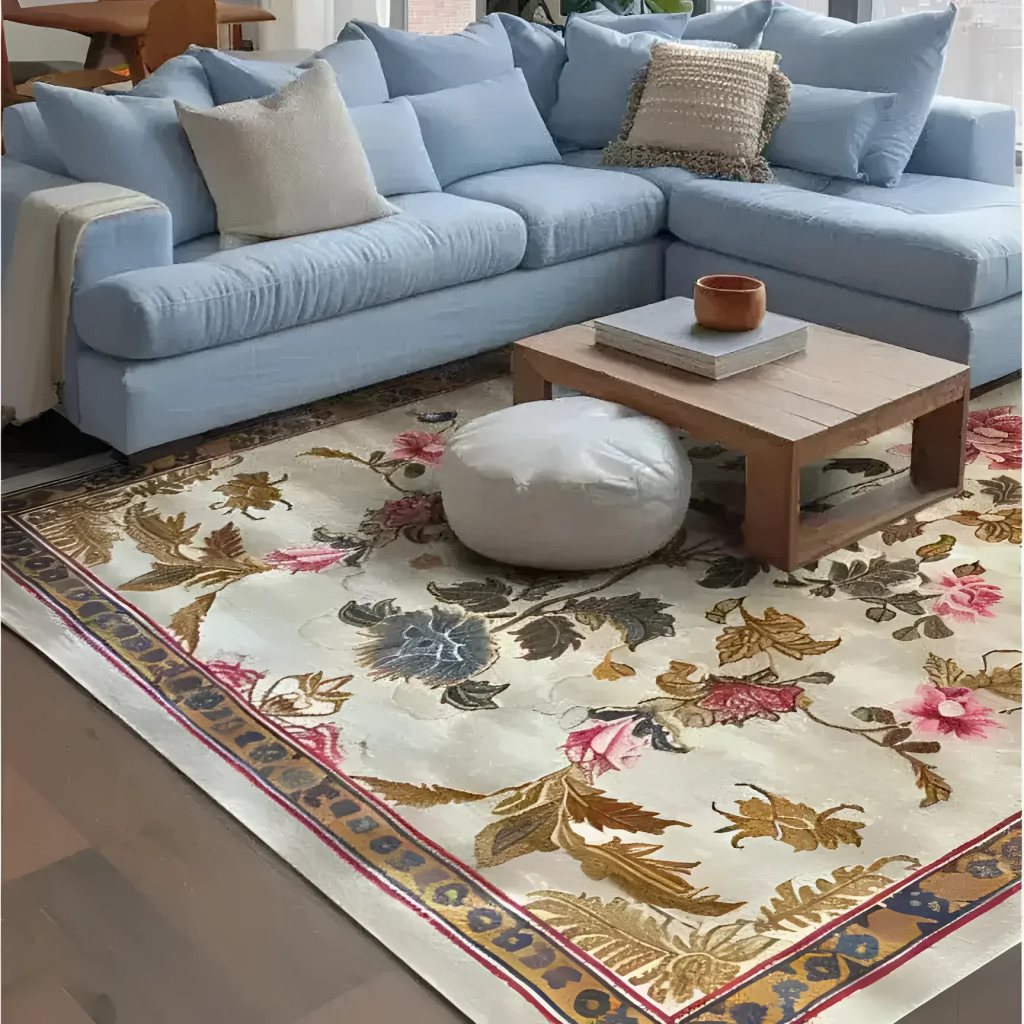 Golden Glory Square Hand Tufted Wool Rug - Image 3