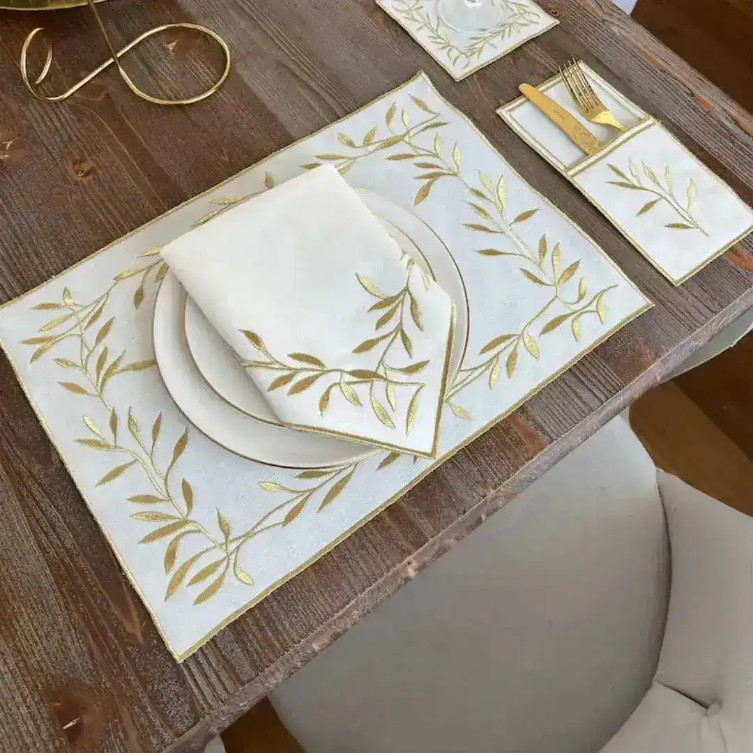Golden Leaf Elegance Placemats - Image 2