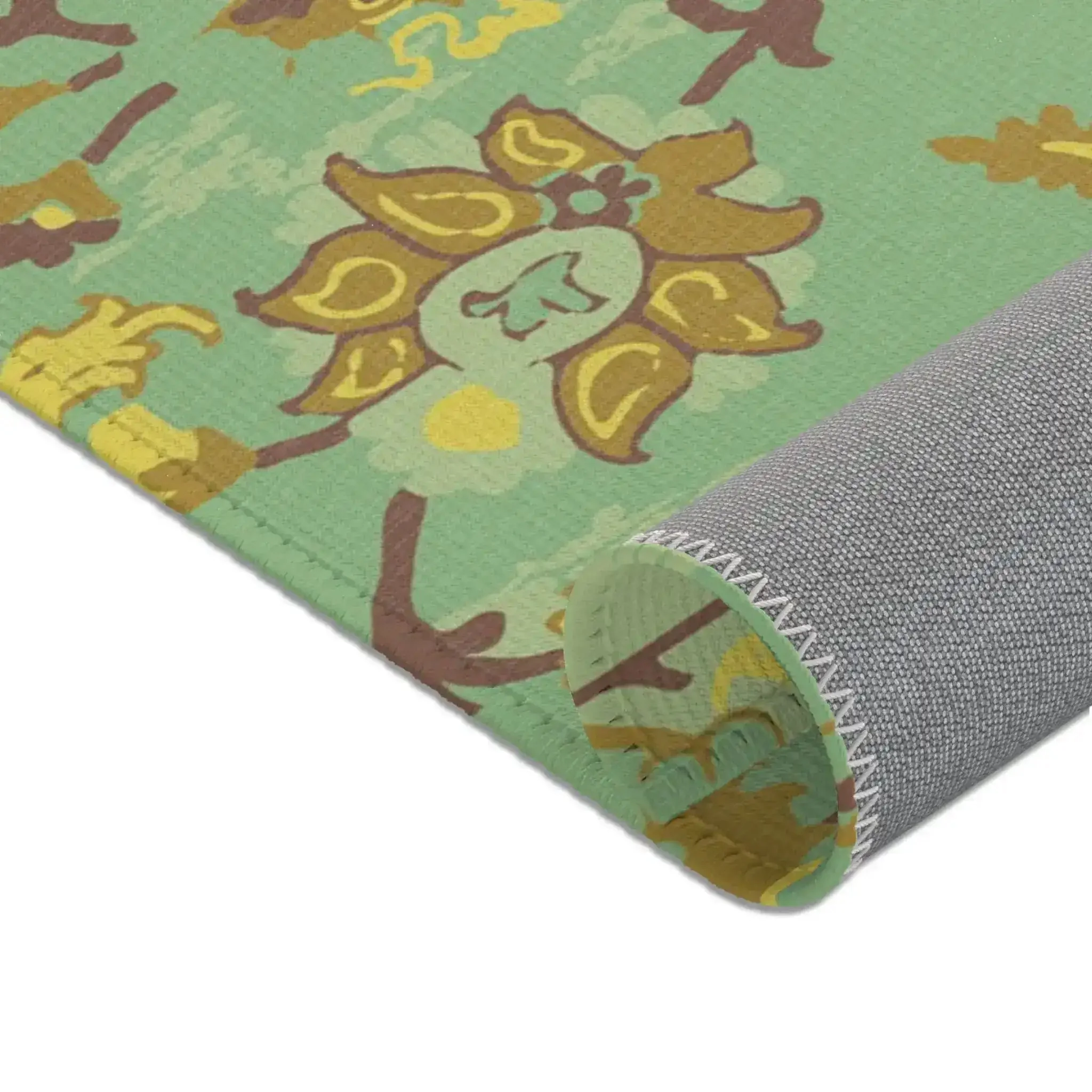 Golden Olive Medallion Floral Accent Rug - Image 4