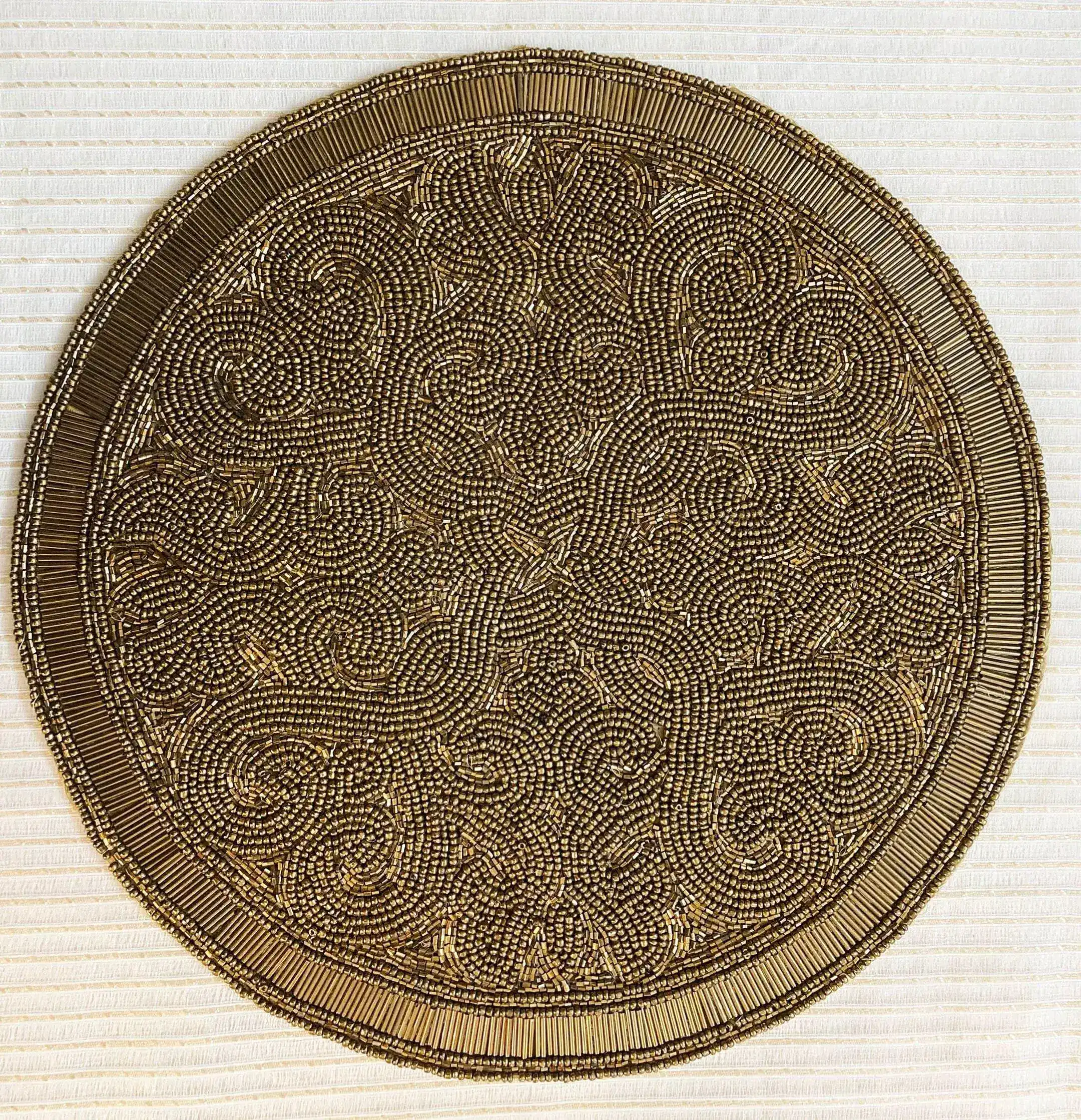 Golden Orion Round Beaded Placemat - Image 5