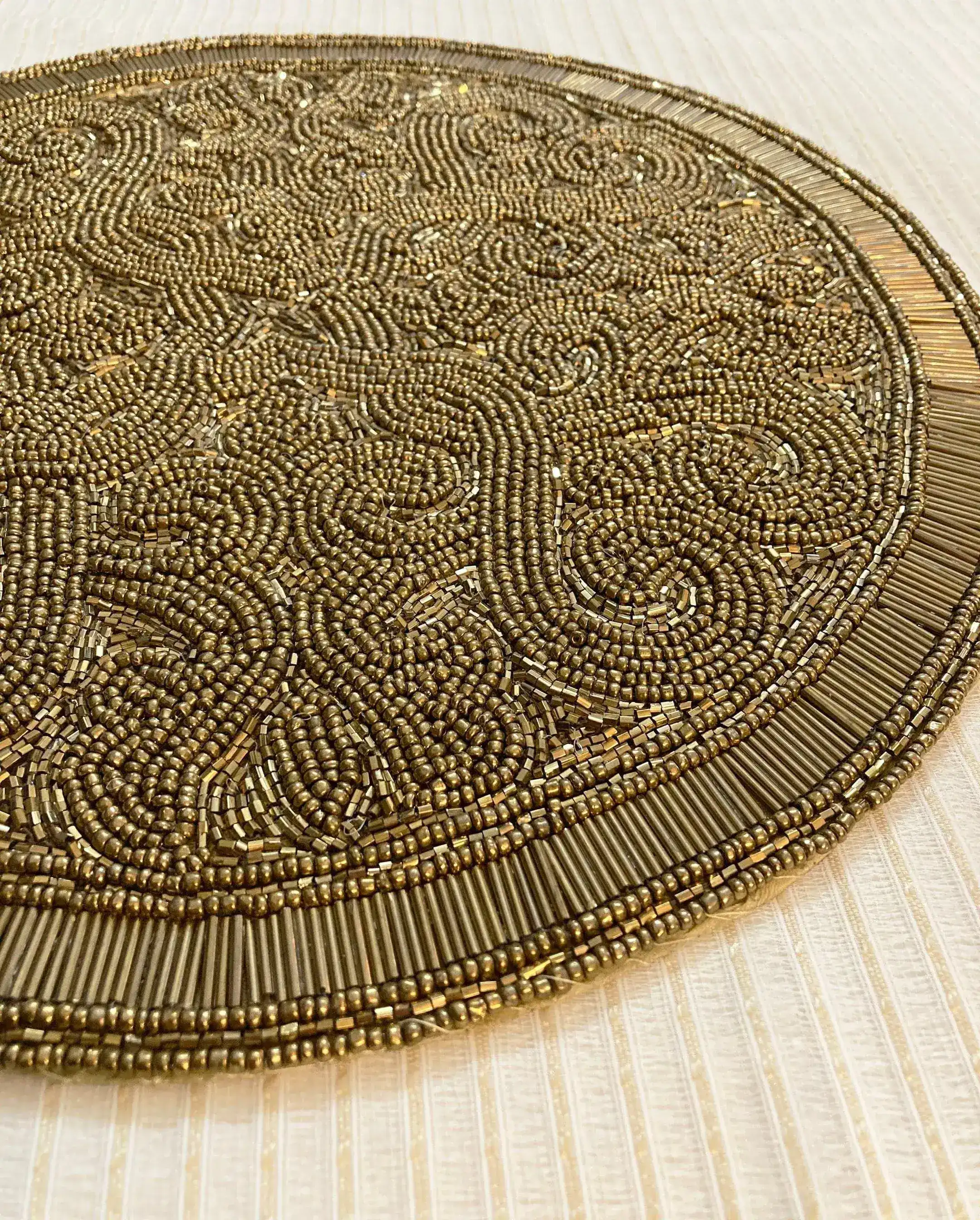 Golden Orion Round Beaded Placemat - Image 6