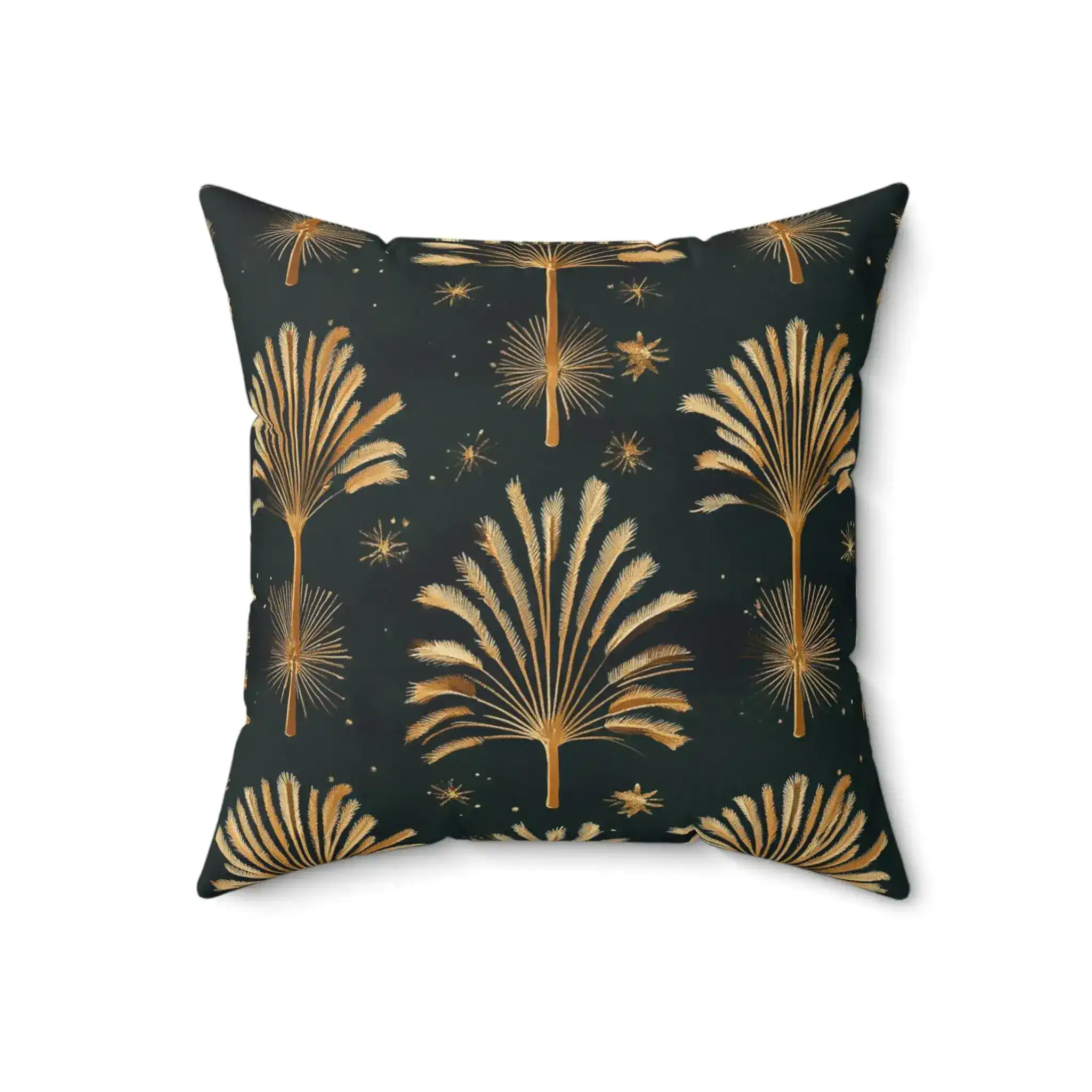 Golden Palm Fronds Throw Pillow - Image 4