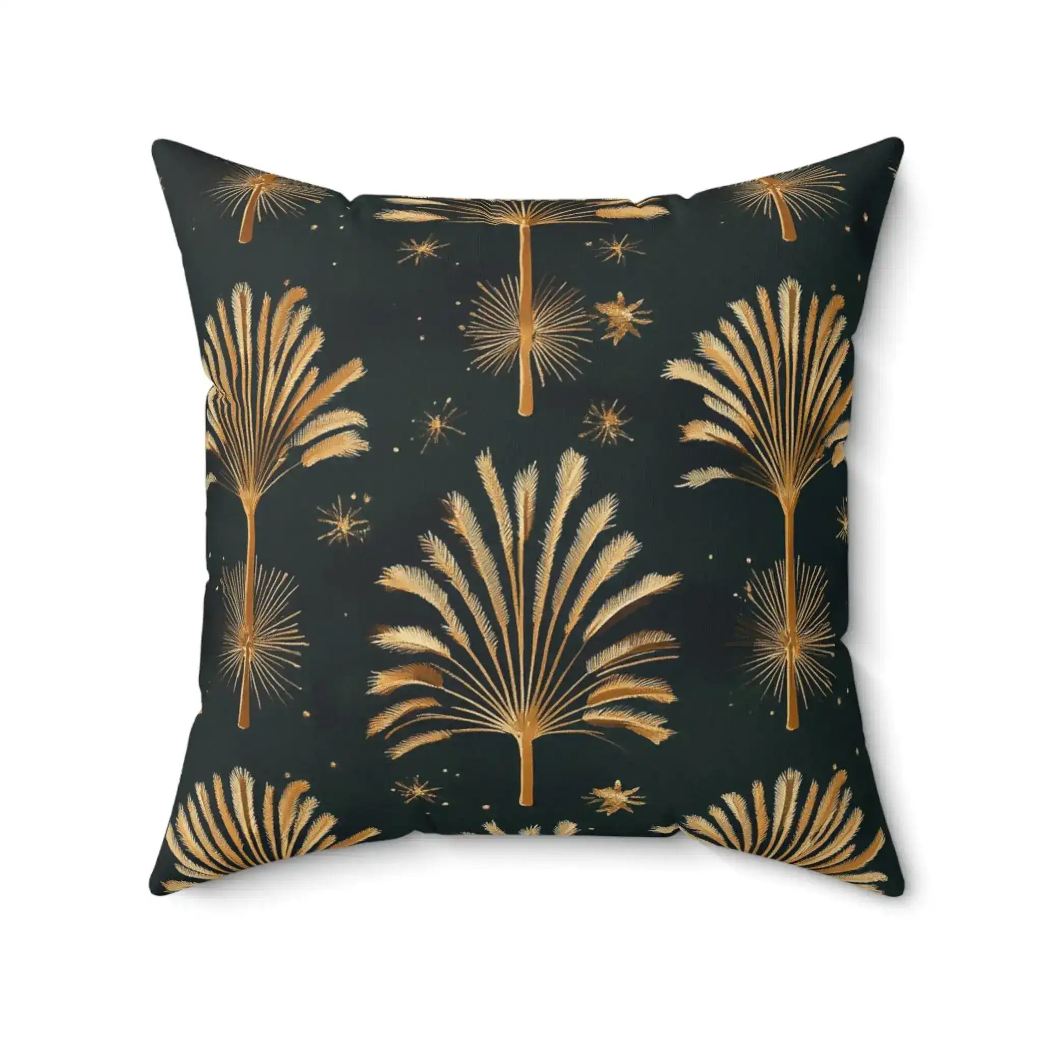 Golden Palm Fronds Throw Pillow - Image 5