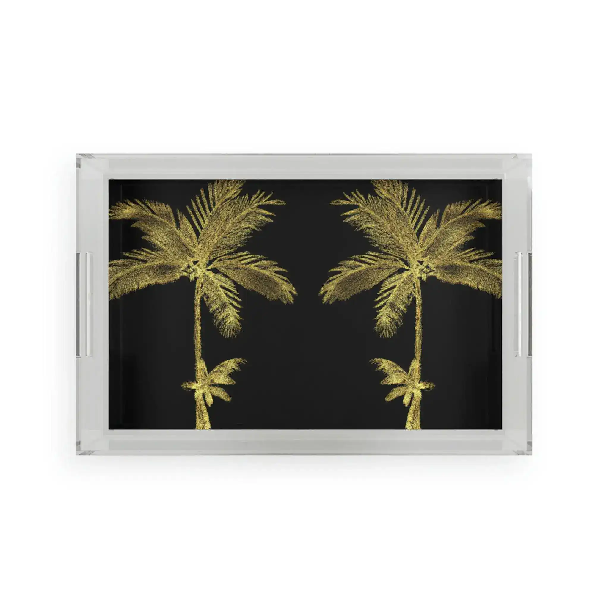 Golden Palm Trees Acrylic Serving Tray
