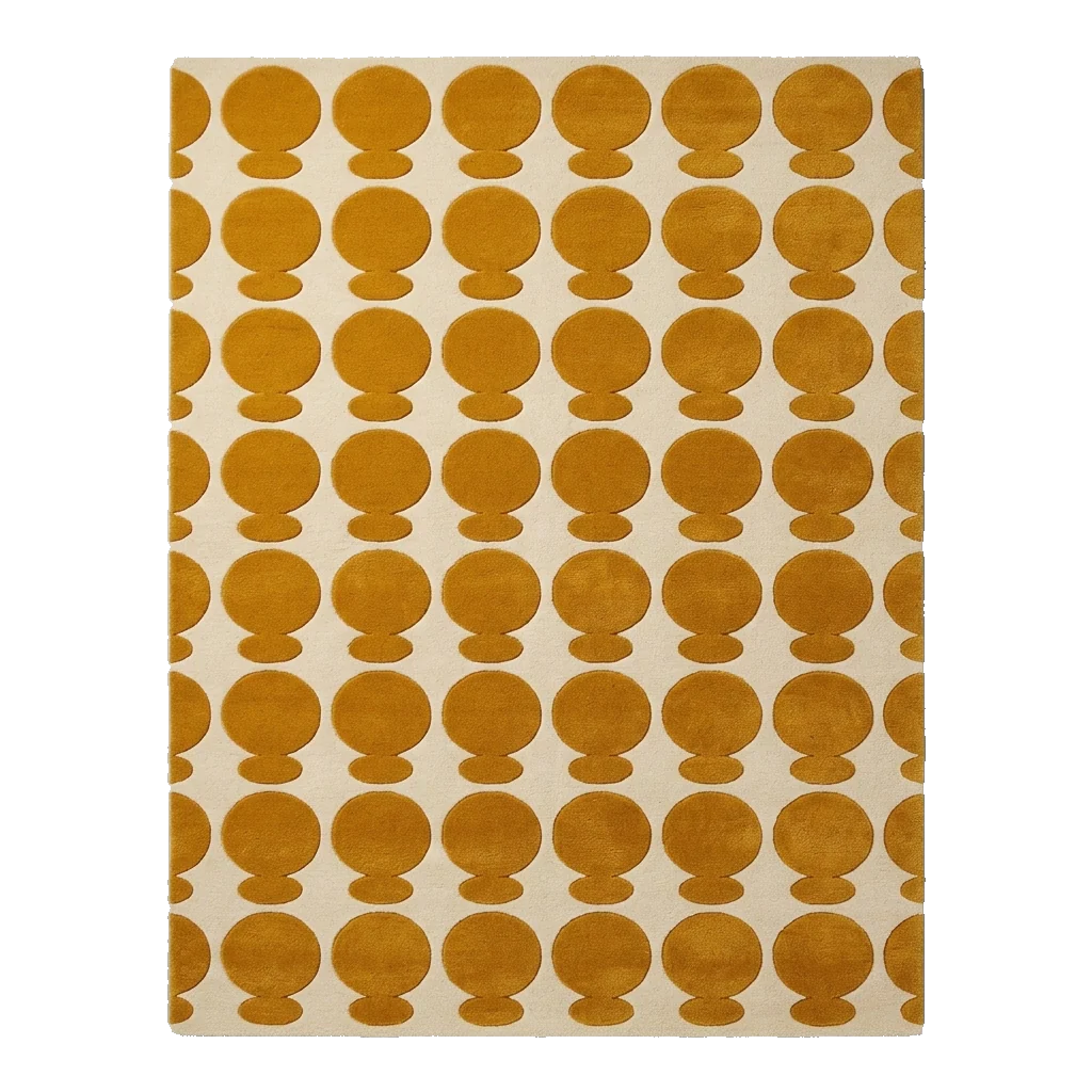 Golden Polka Dot Array Streak Hand Tufted Rug