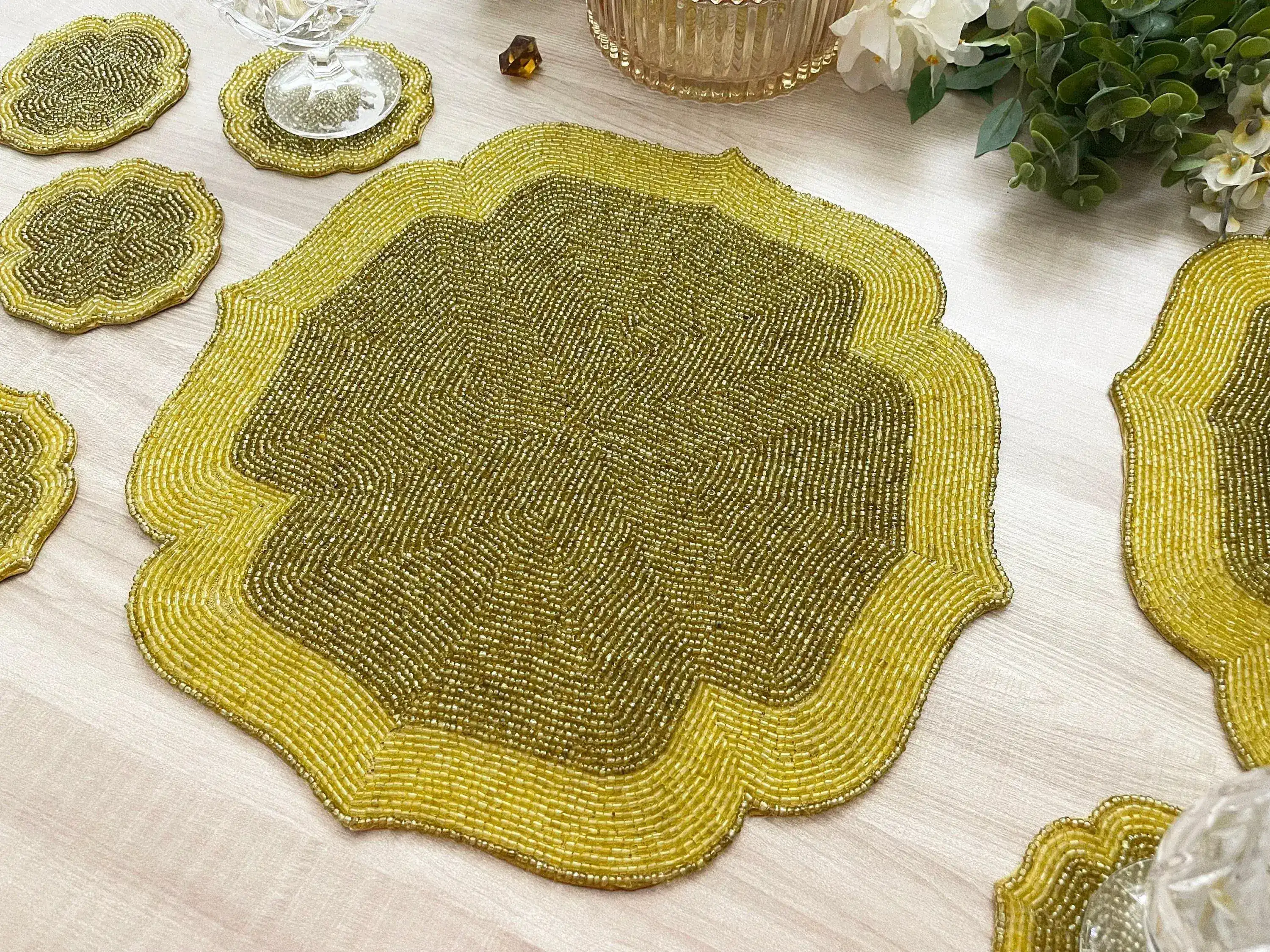Golden Taj Beaded Arch Placemat - Image 4