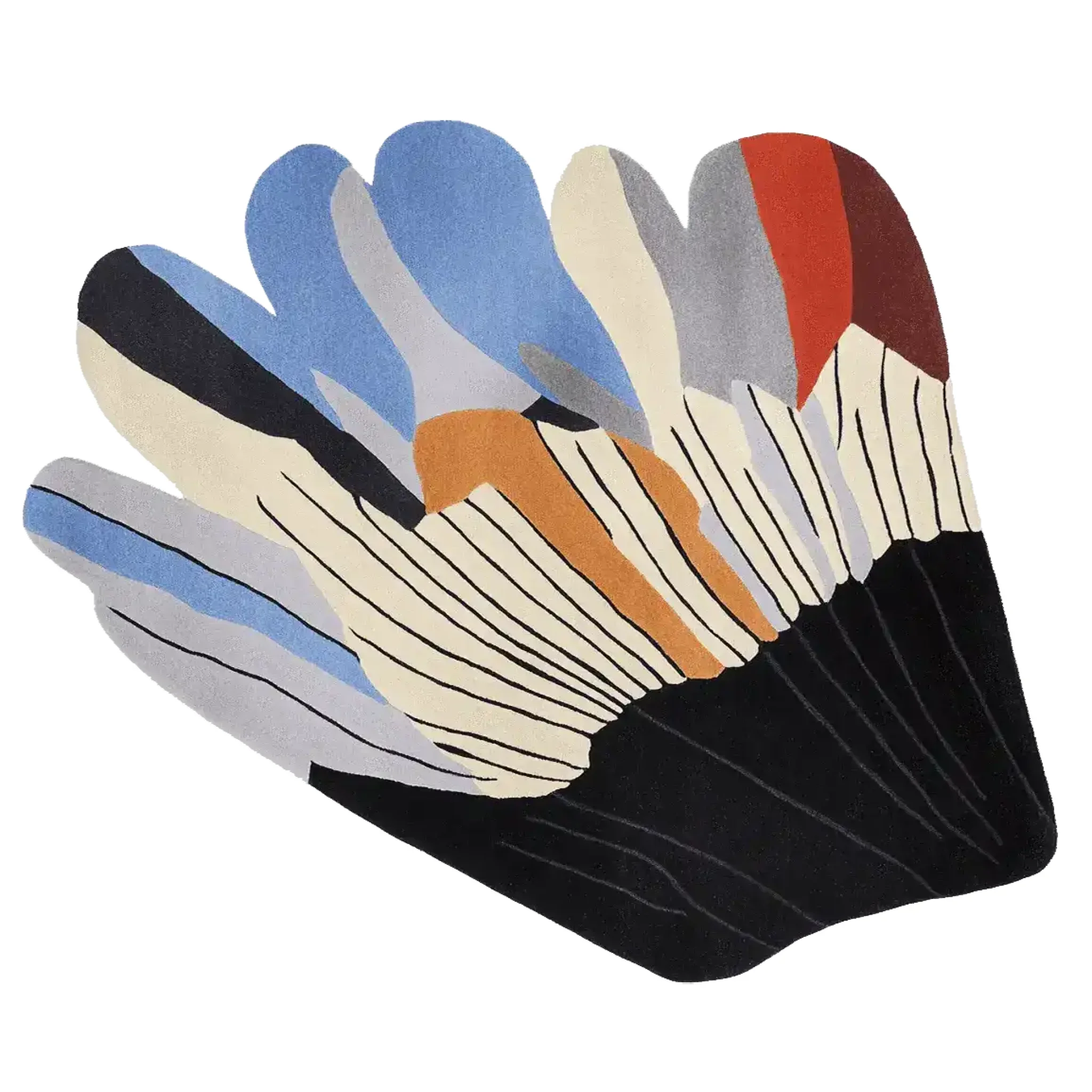 Graphic Wing Flow Hand Tufted Rug - Image 3