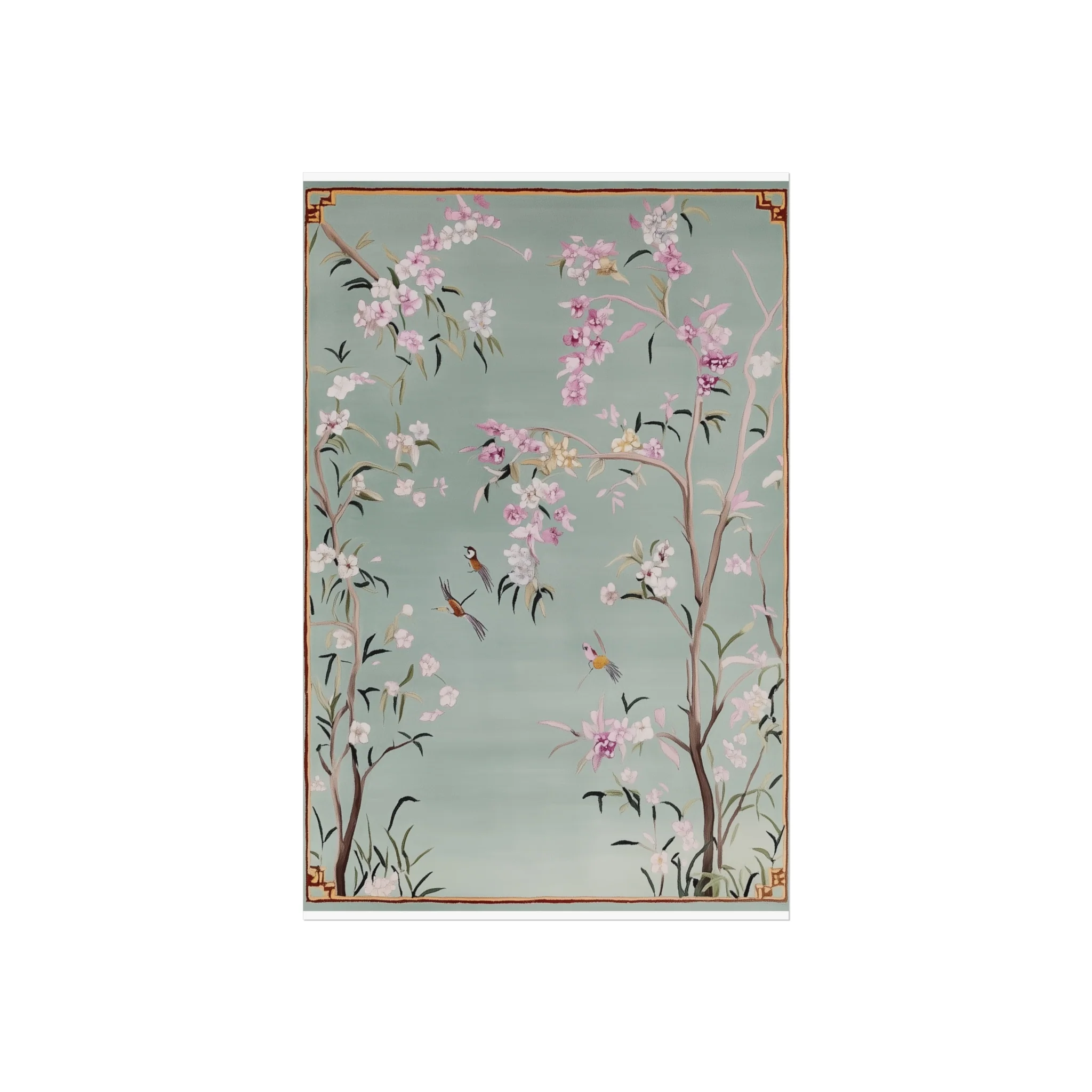 Gray Chinoiserie Birds and Cherry Blossom Fine Art Poster - Image 15