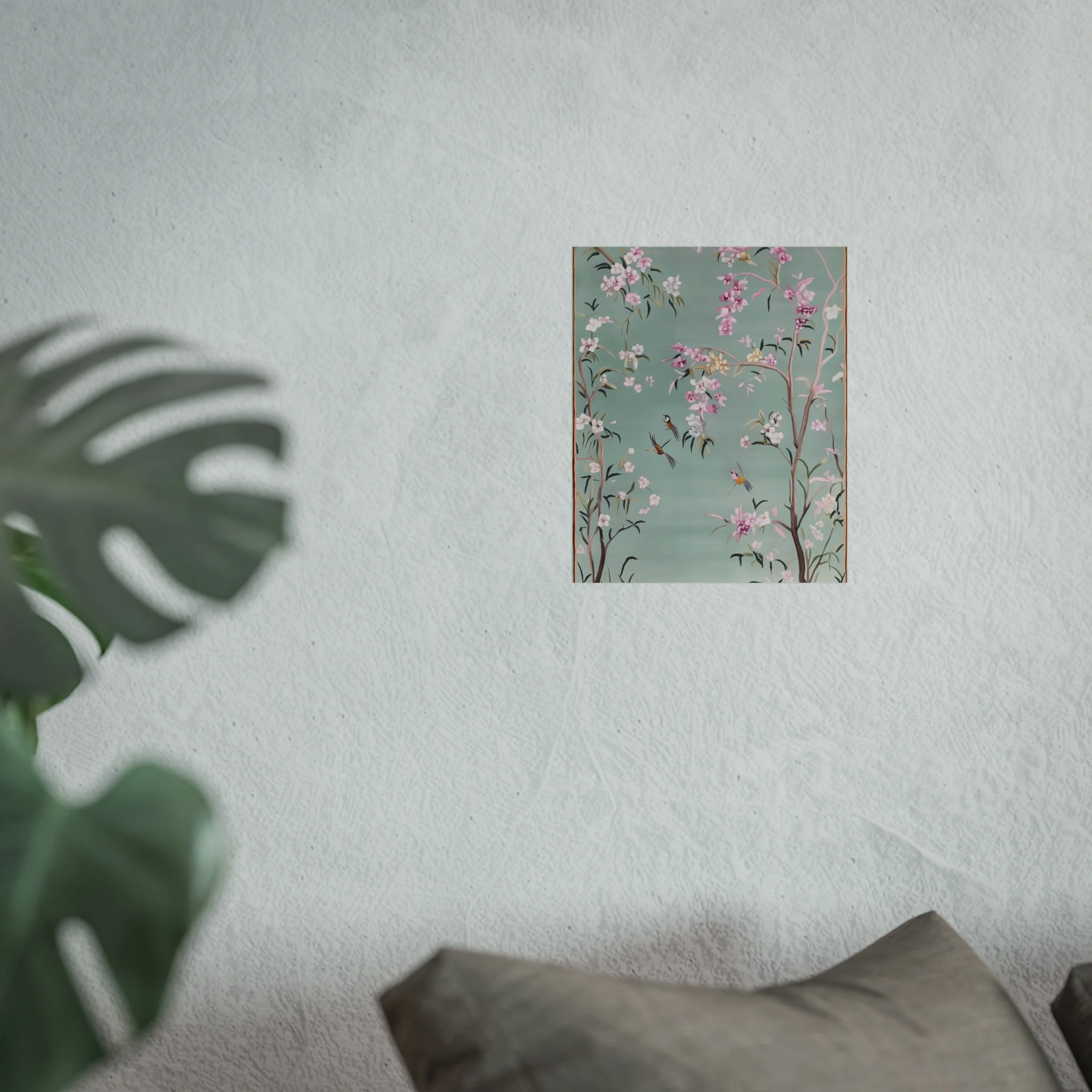 Gray Chinoiserie Birds and Cherry Blossom Fine Art Poster - Image 21