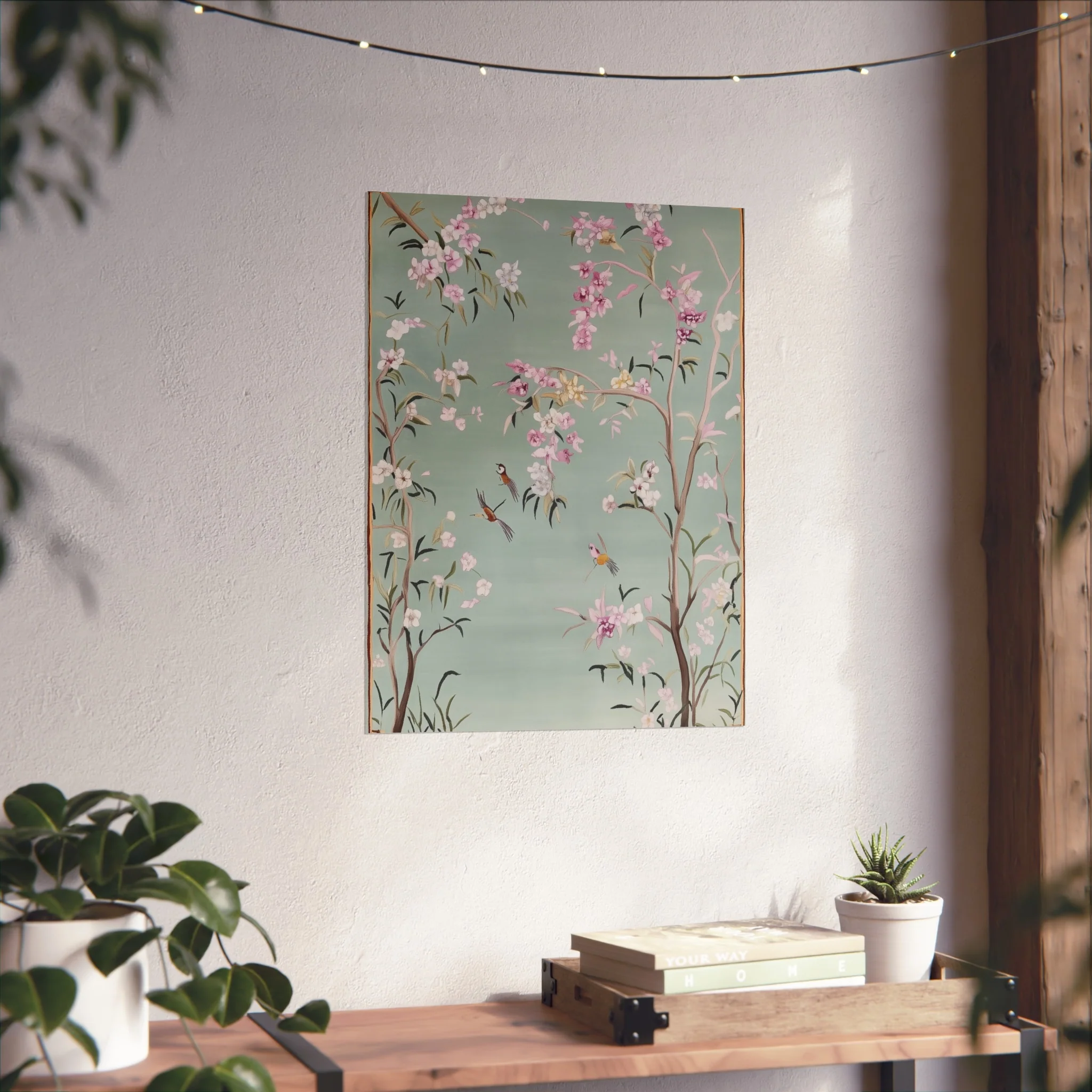 Gray Chinoiserie Birds and Cherry Blossom Fine Art Poster - Image 36