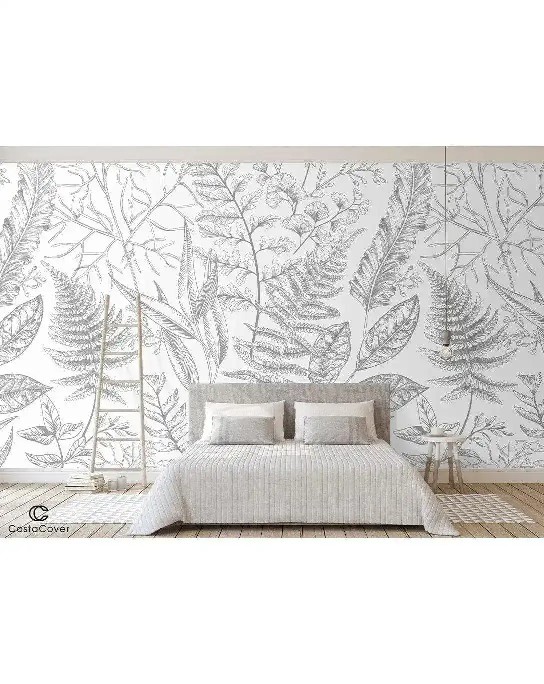 Gray Fern Botanical Wall Mural - Image 4