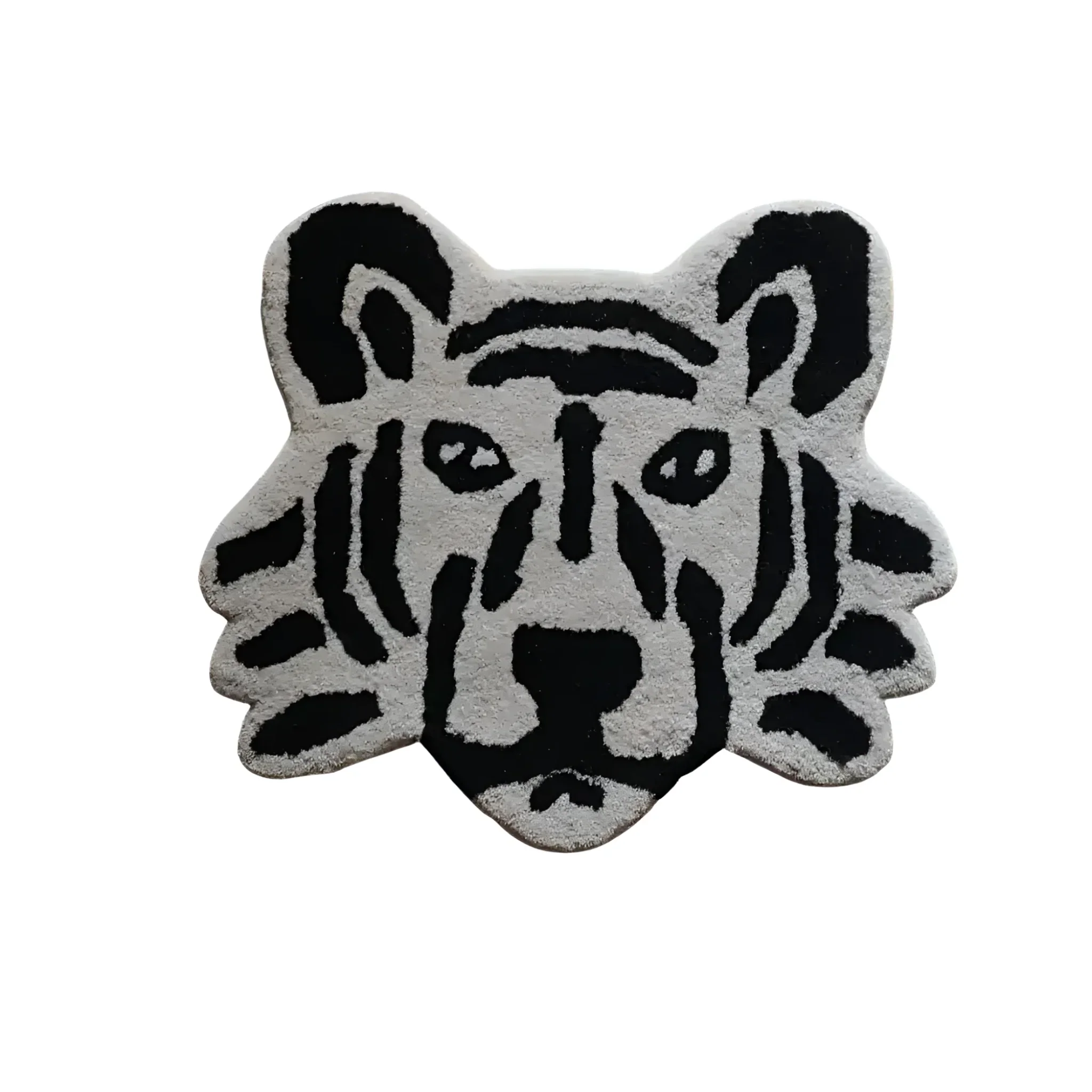Gray Lion Face Hand Tufted Rug - Image 2