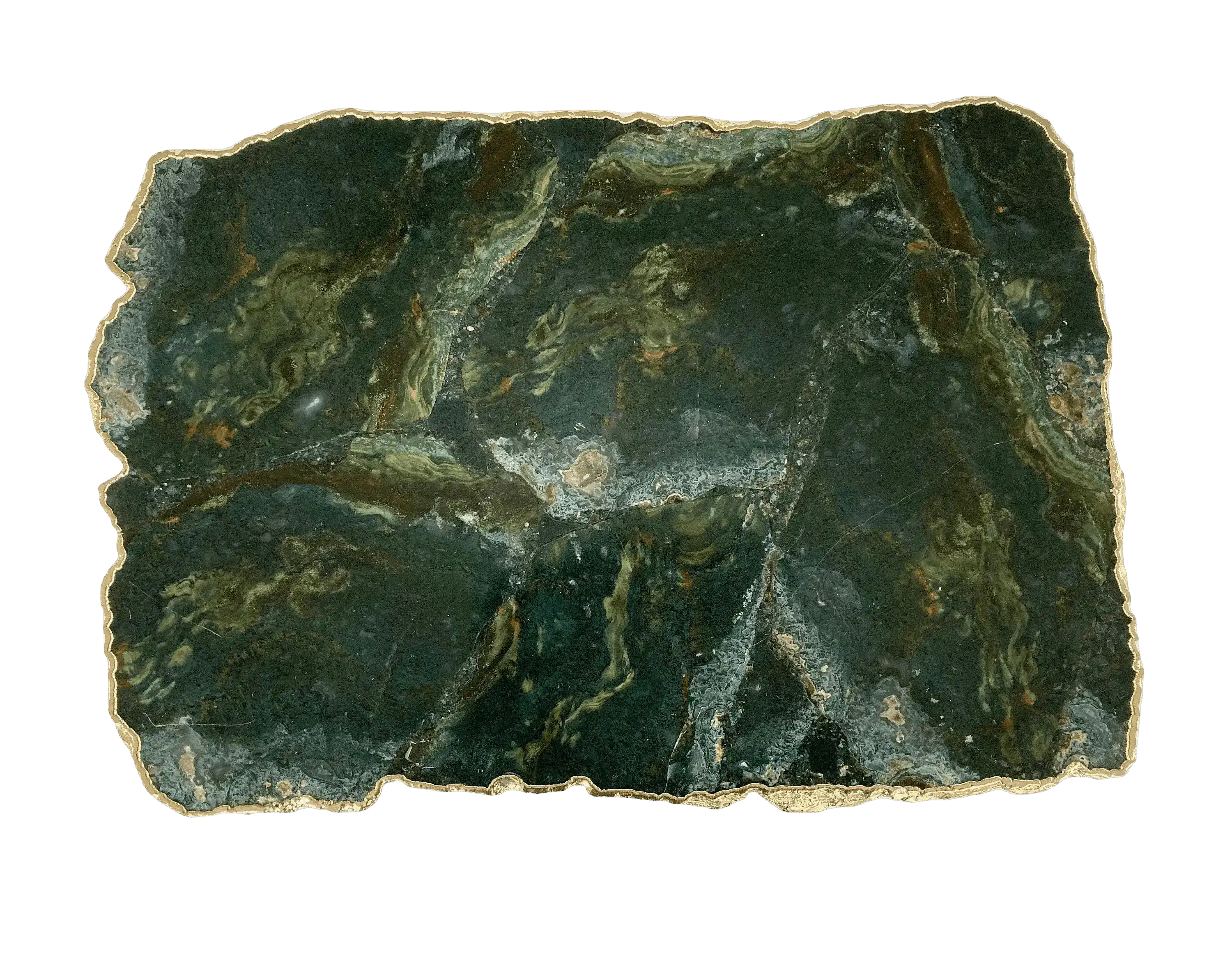 Green Agate Gemstone Organic Edge Accent Side Table - Image 2