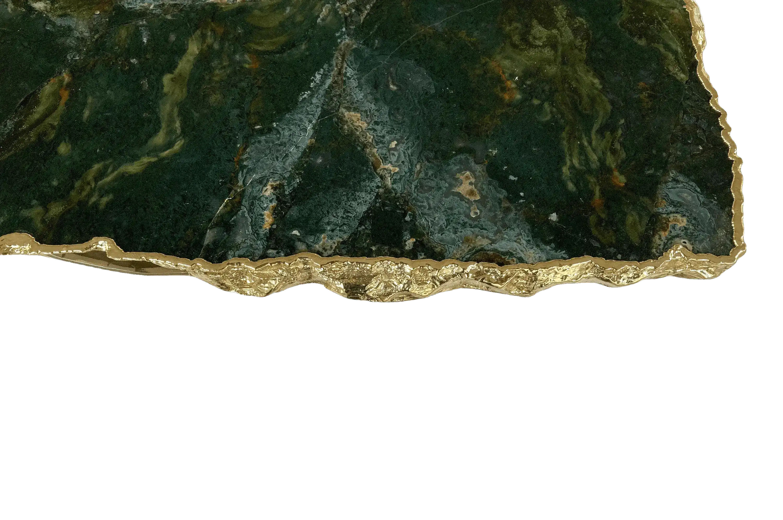 Green Agate Gemstone Organic Edge Accent Side Table - Image 5