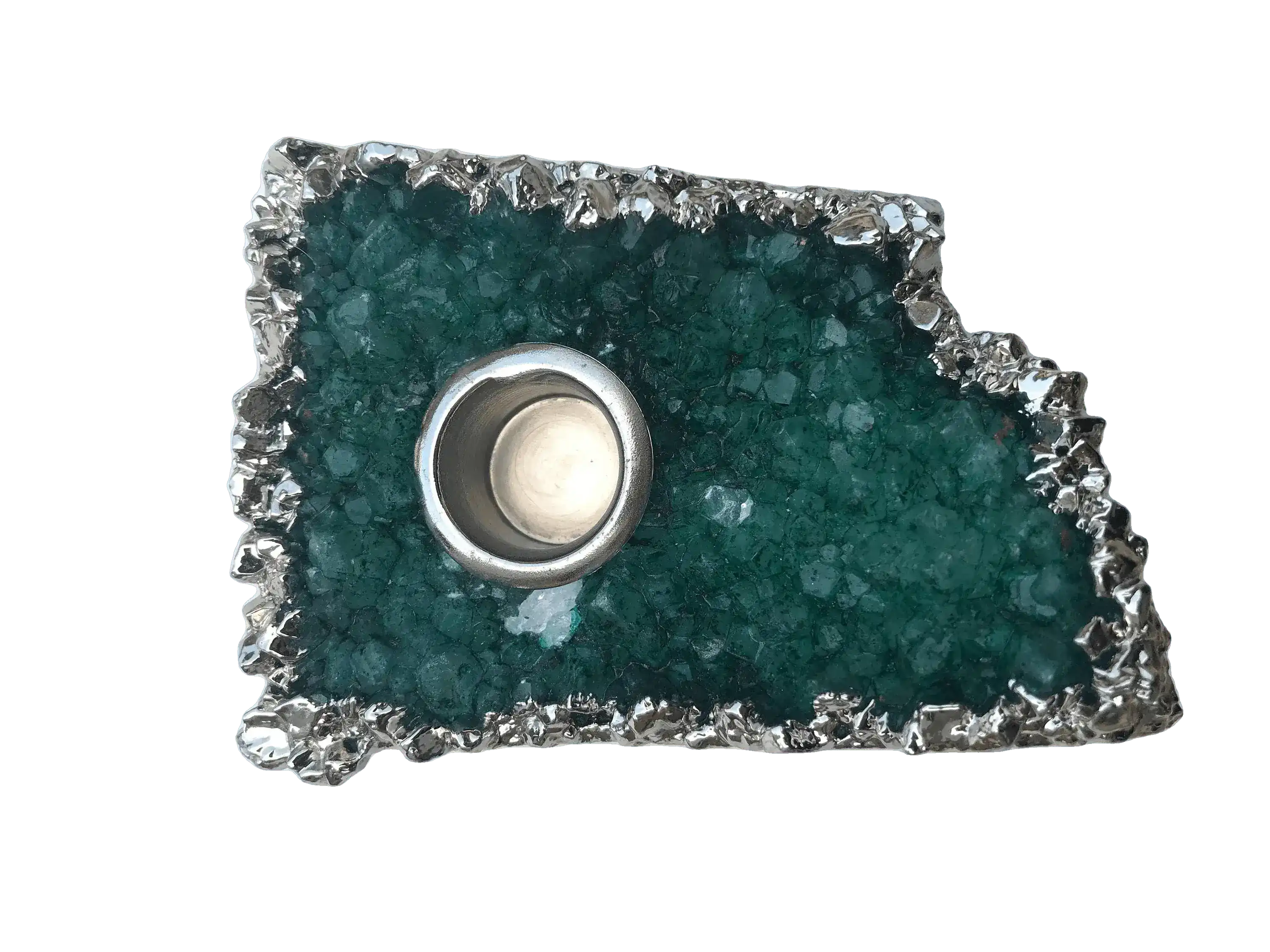 Green Agate Gemstone Taper Candle Holder - Image 6