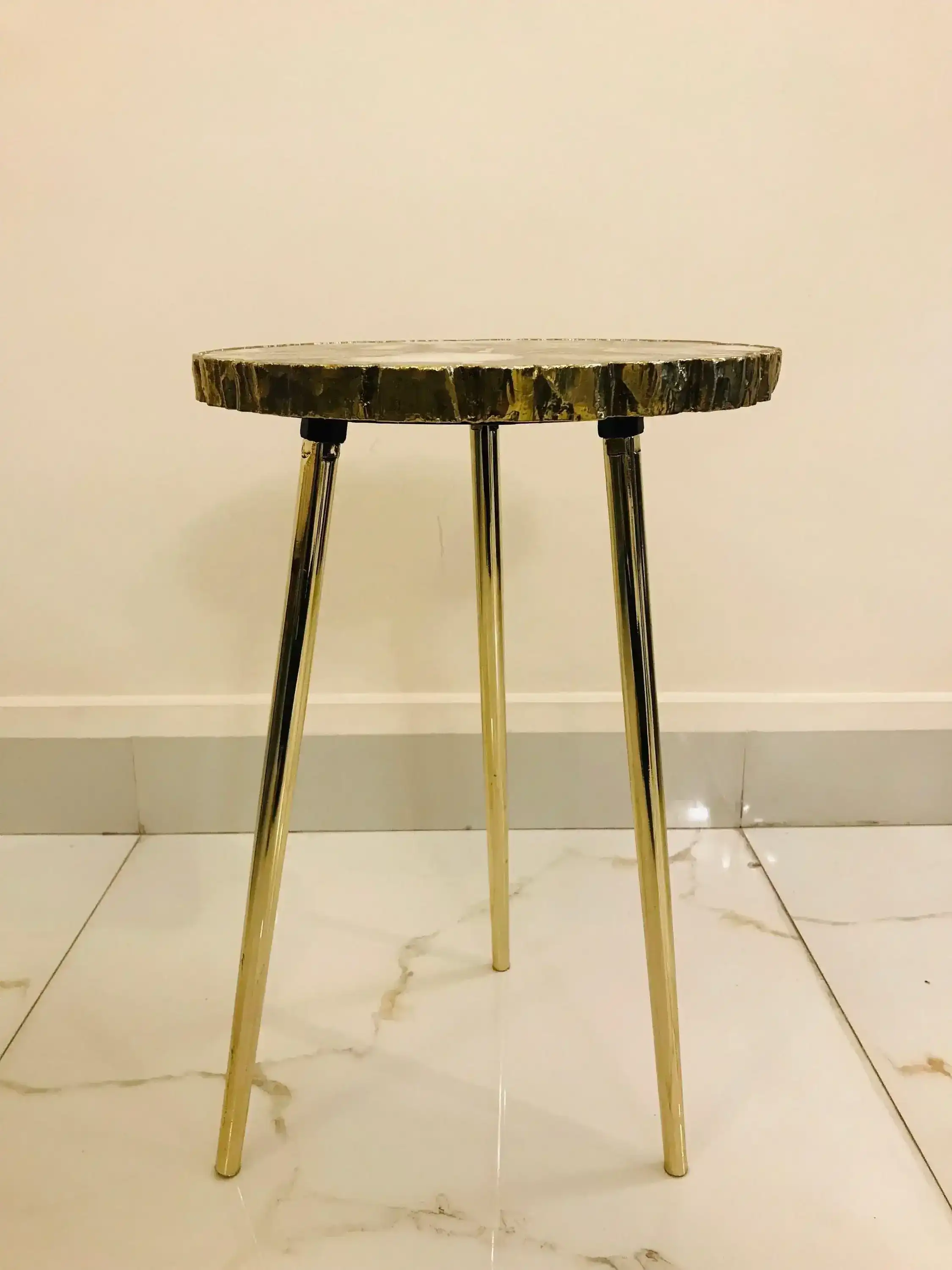 Green Agate Round Edge Accent Table - Image 10