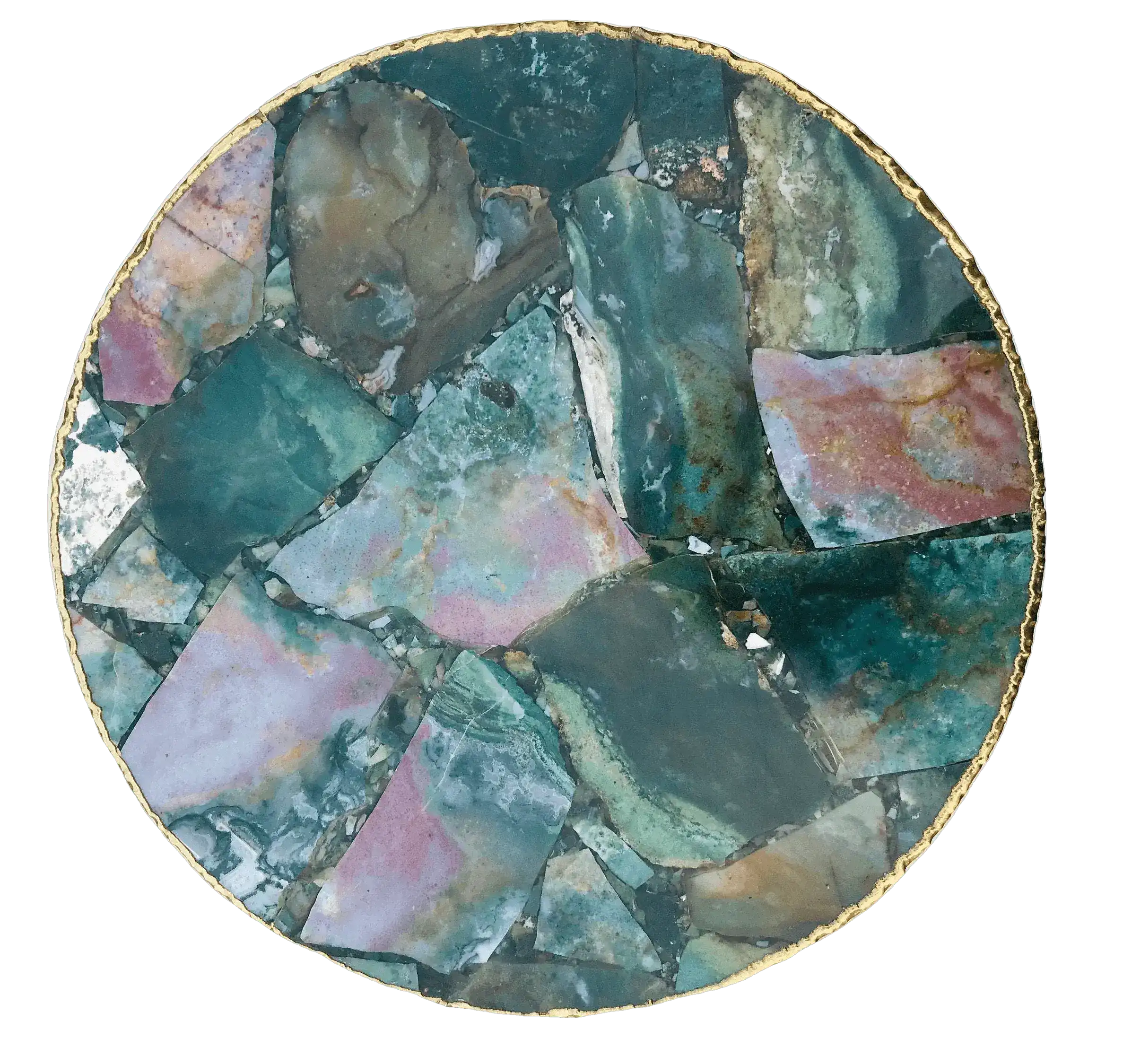 Green Agate Round Edge Accent Table - Image 2