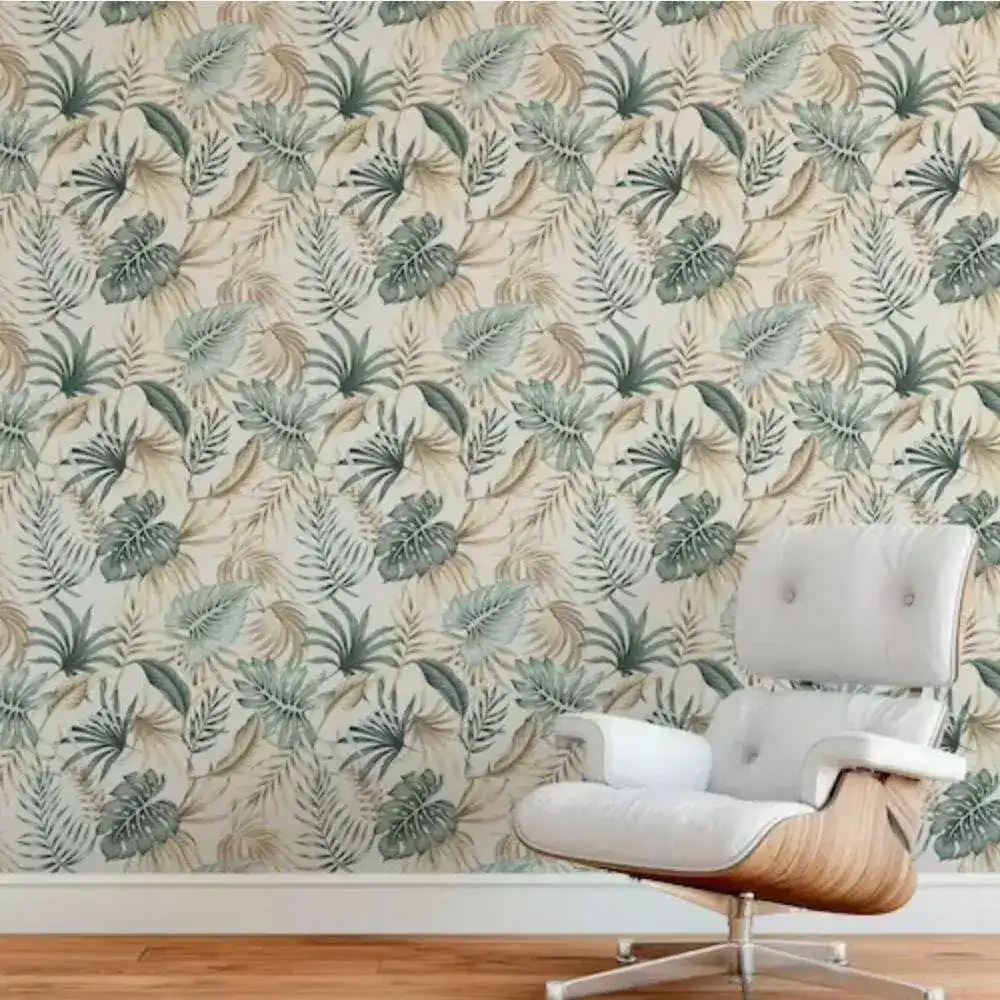Green and Brown Palm Leaves Wallpaper - Image 4