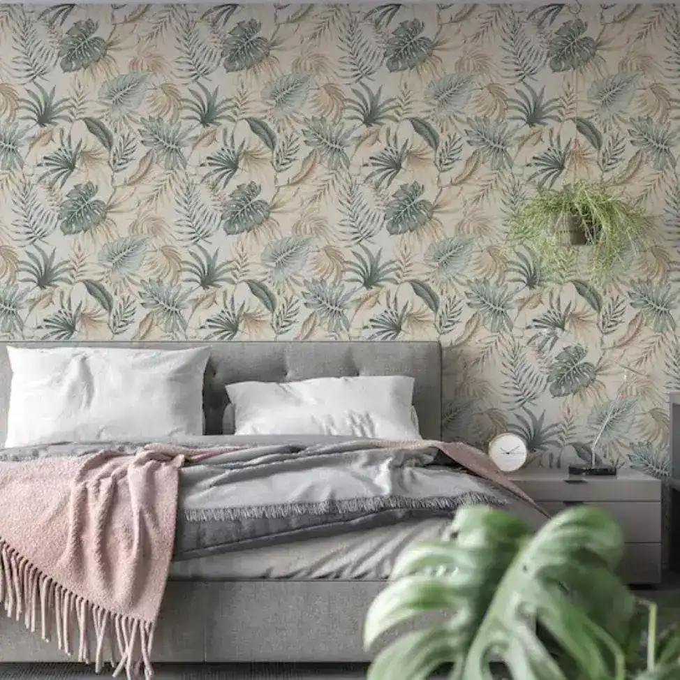 Green and Brown Palm Leaves Wallpaper - Image 6