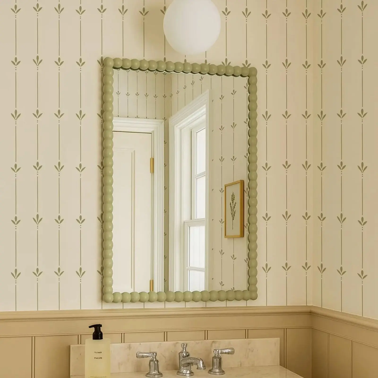 Green Botanical Stripe Wallpaper - Image 5