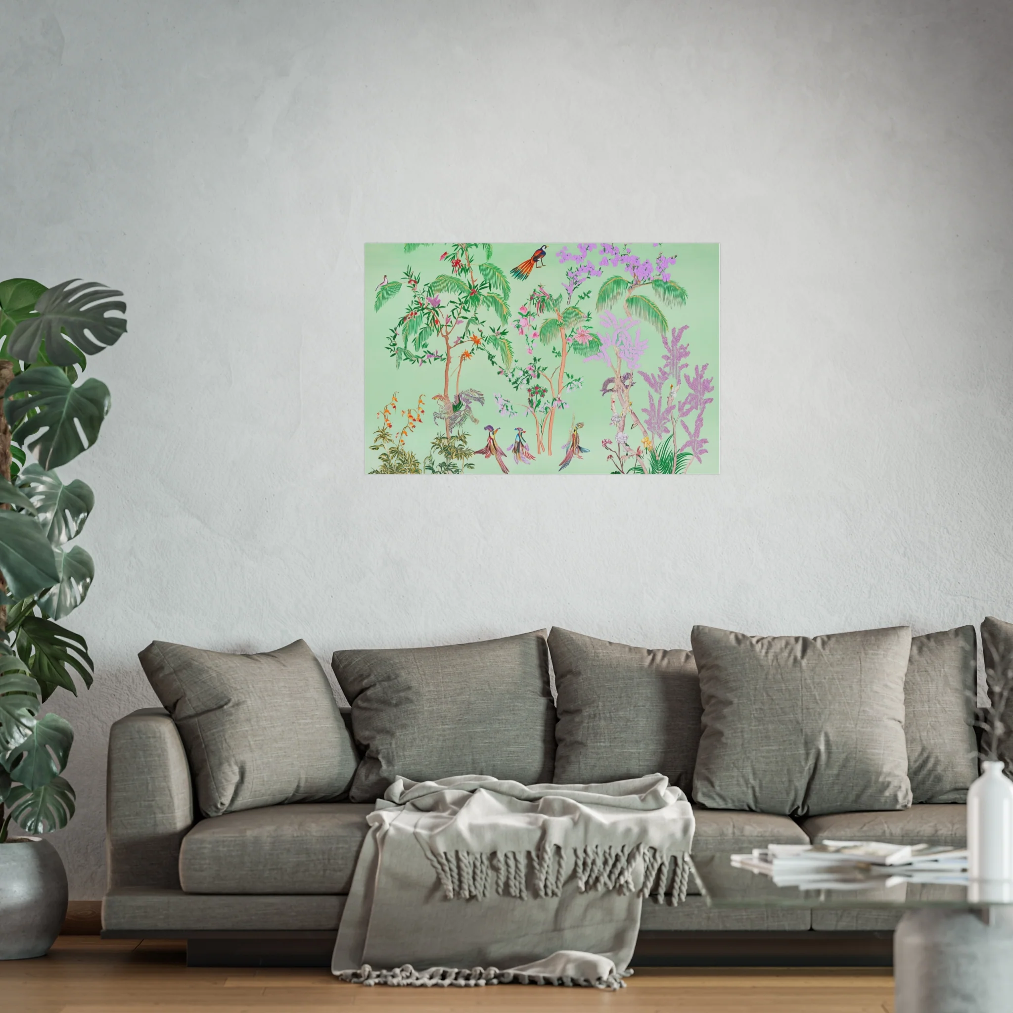 Green Chinoiserie Paradise Fine Art Poster - Image 45