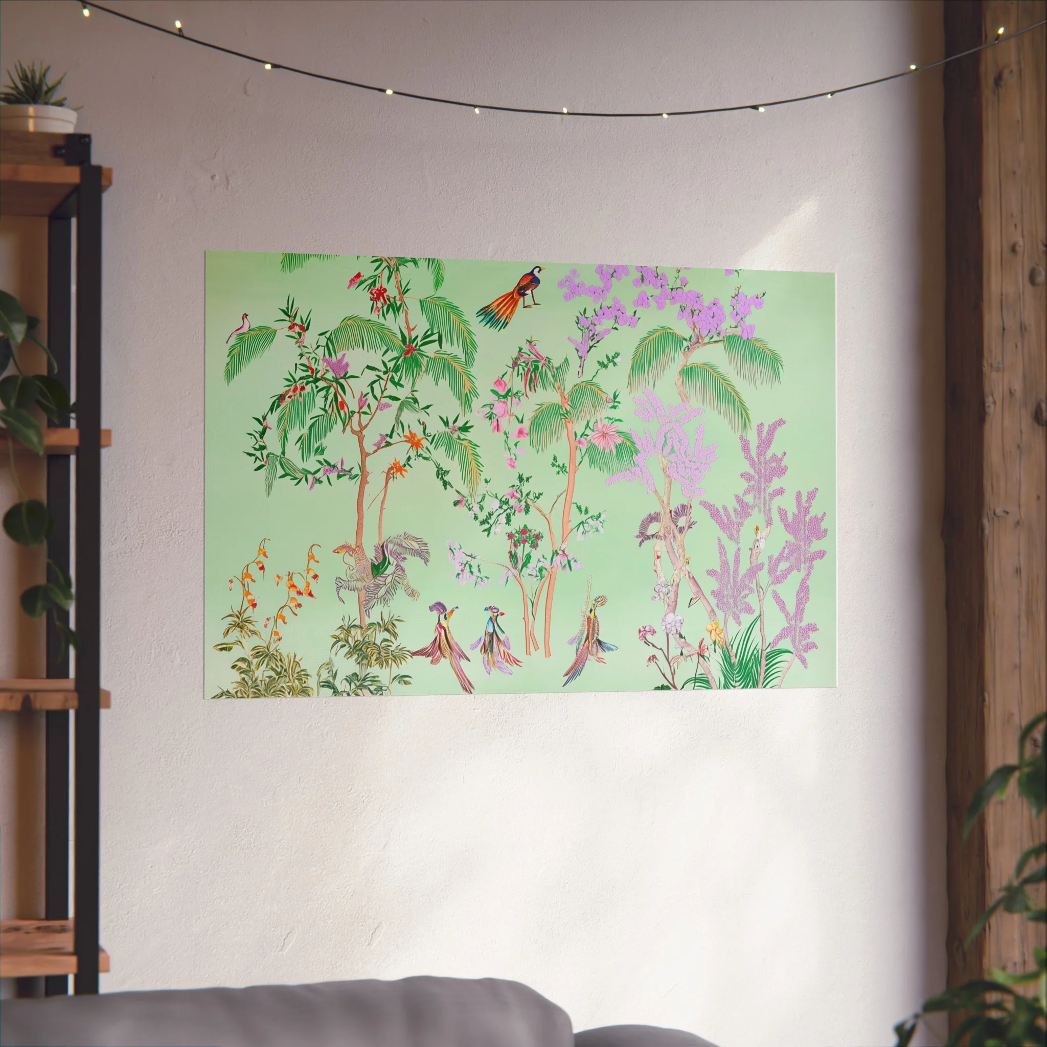 Green Chinoiserie Paradise Fine Art Poster - Image 46