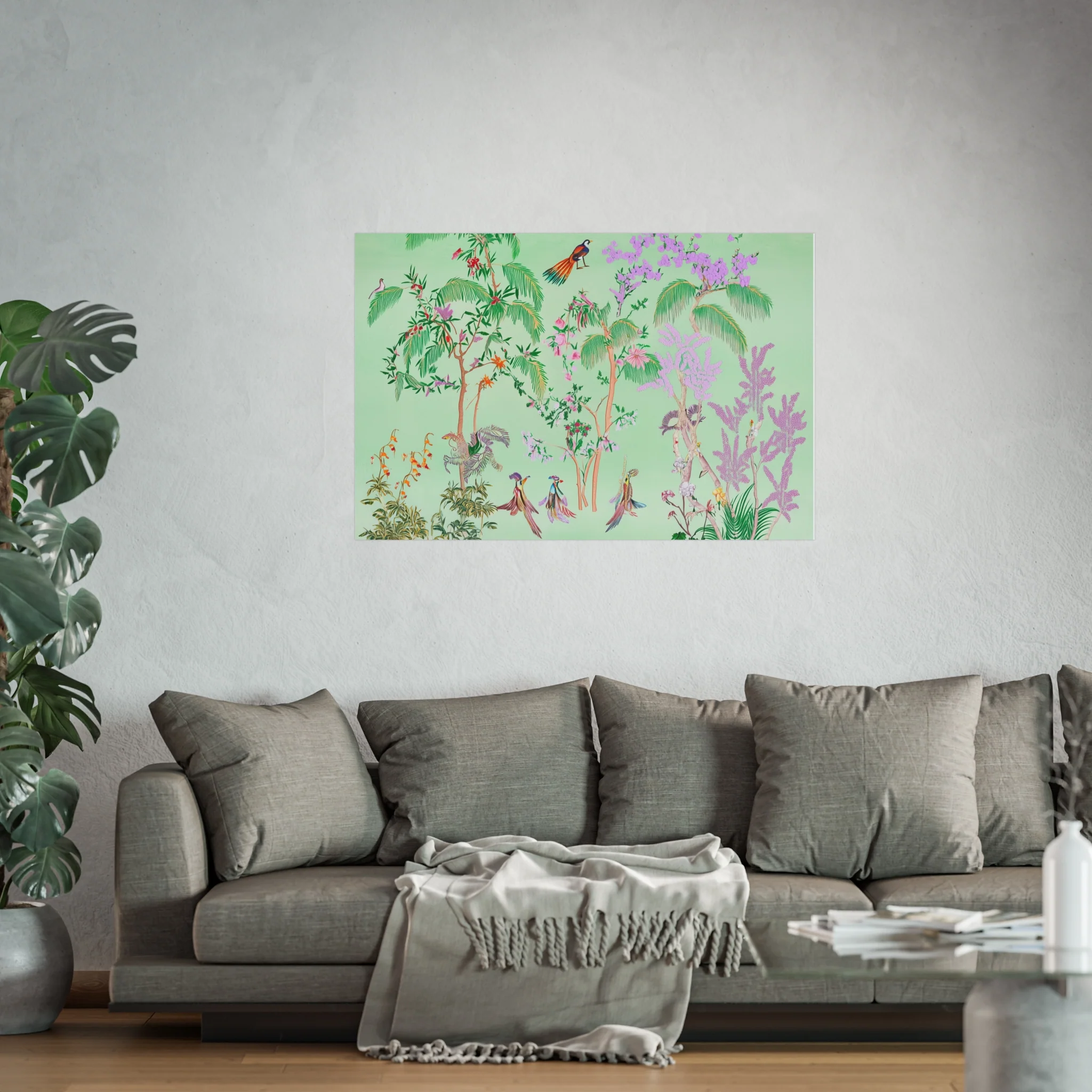 Green Chinoiserie Paradise Fine Art Poster - Image 47