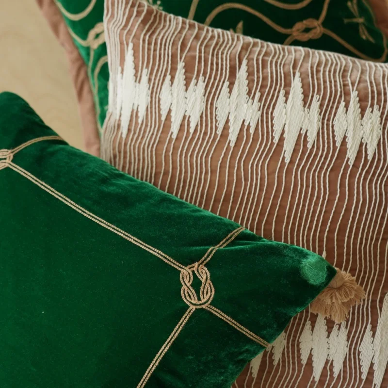Green Dragonfly Embroidered Throw Pillow Cover - Image 6