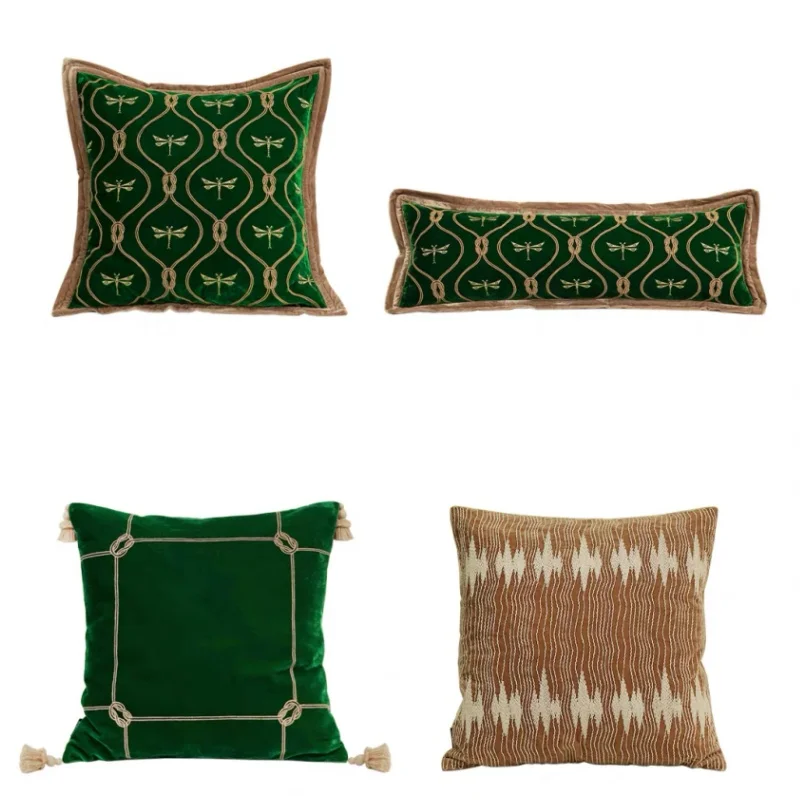 Green Dragonfly Embroidered Throw Pillow Cover - Image 7