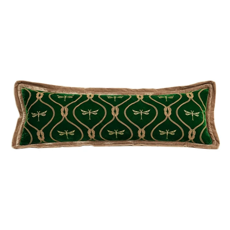 Green Dragonfly Embroidered Throw Pillow Cover - Image 8