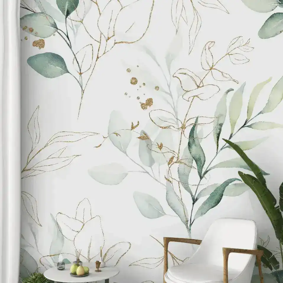 Green Eucalyptus Leaves and Branches Wallpaper Mural - Image 4
