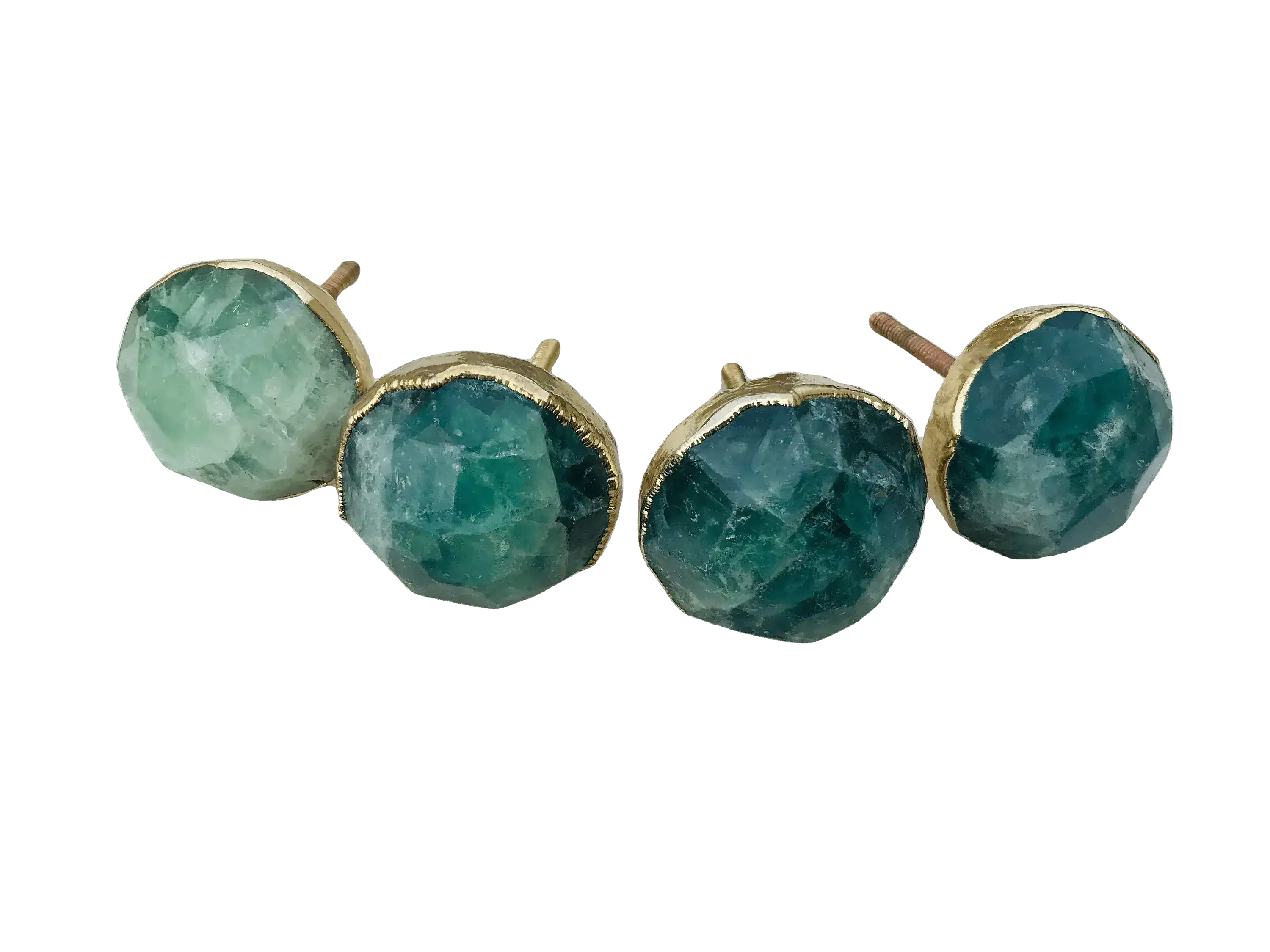 Green Fluorite Agate Cabinet Door Pull Handle - Set of 4 - Image 2