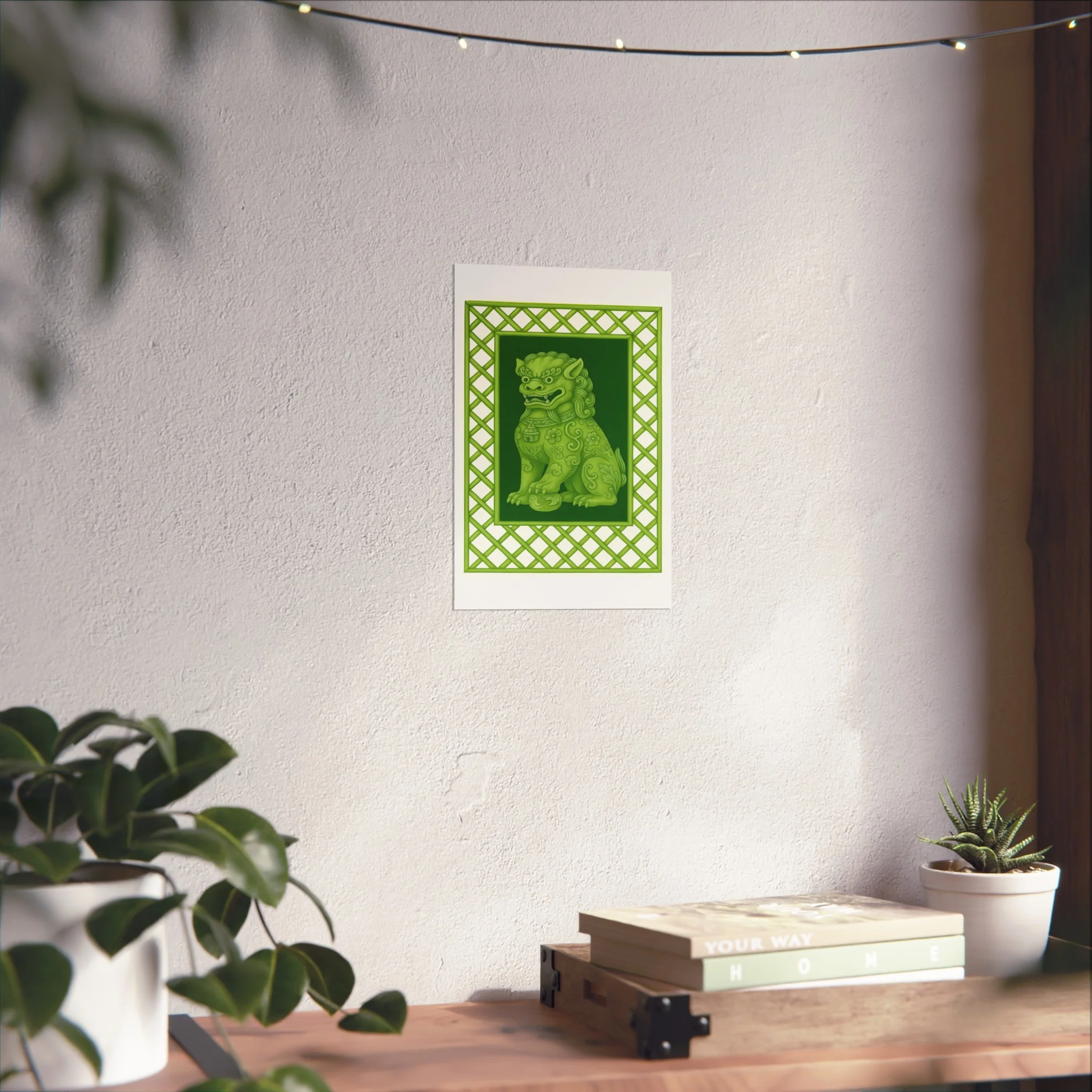 Green Foo Dog Portrait Fine Art Poster - Image 20