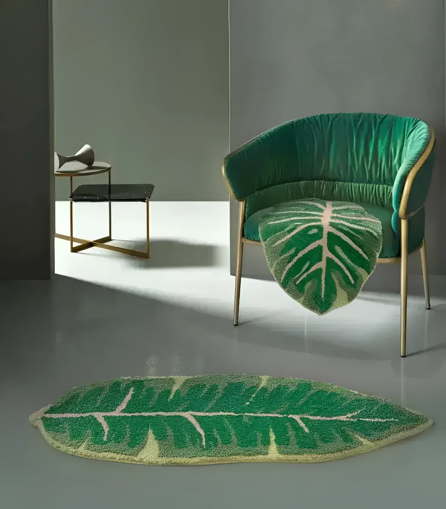 Green Leaf Decorative Bathroom Mat - Image 6