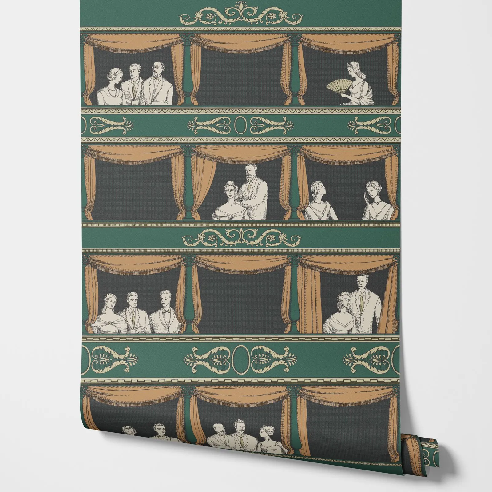 Green Theatre Curtains Mural - Image 3