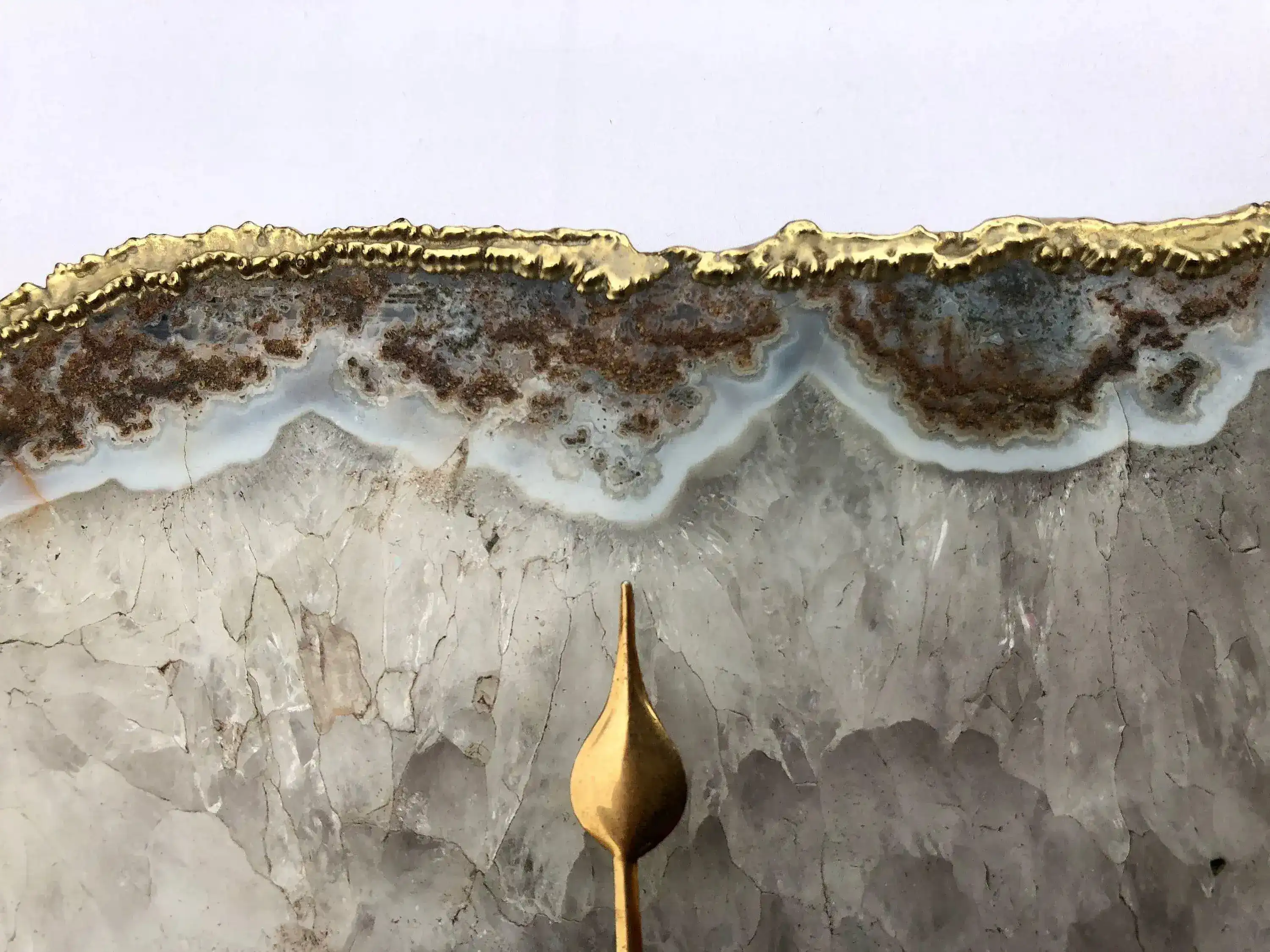 Grey Agate Large Wall Desk Clock - Image 4