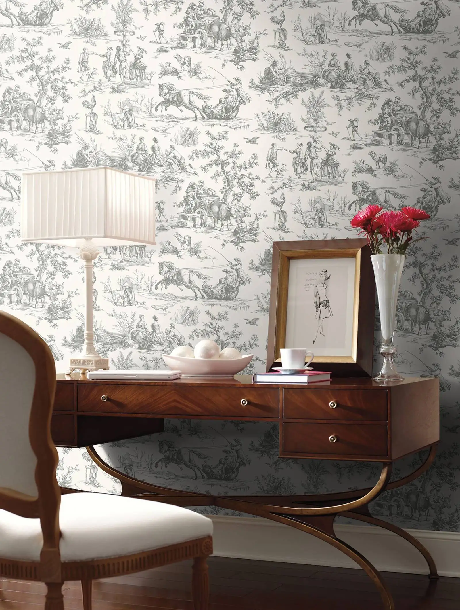 Grey Farm Toile Mural