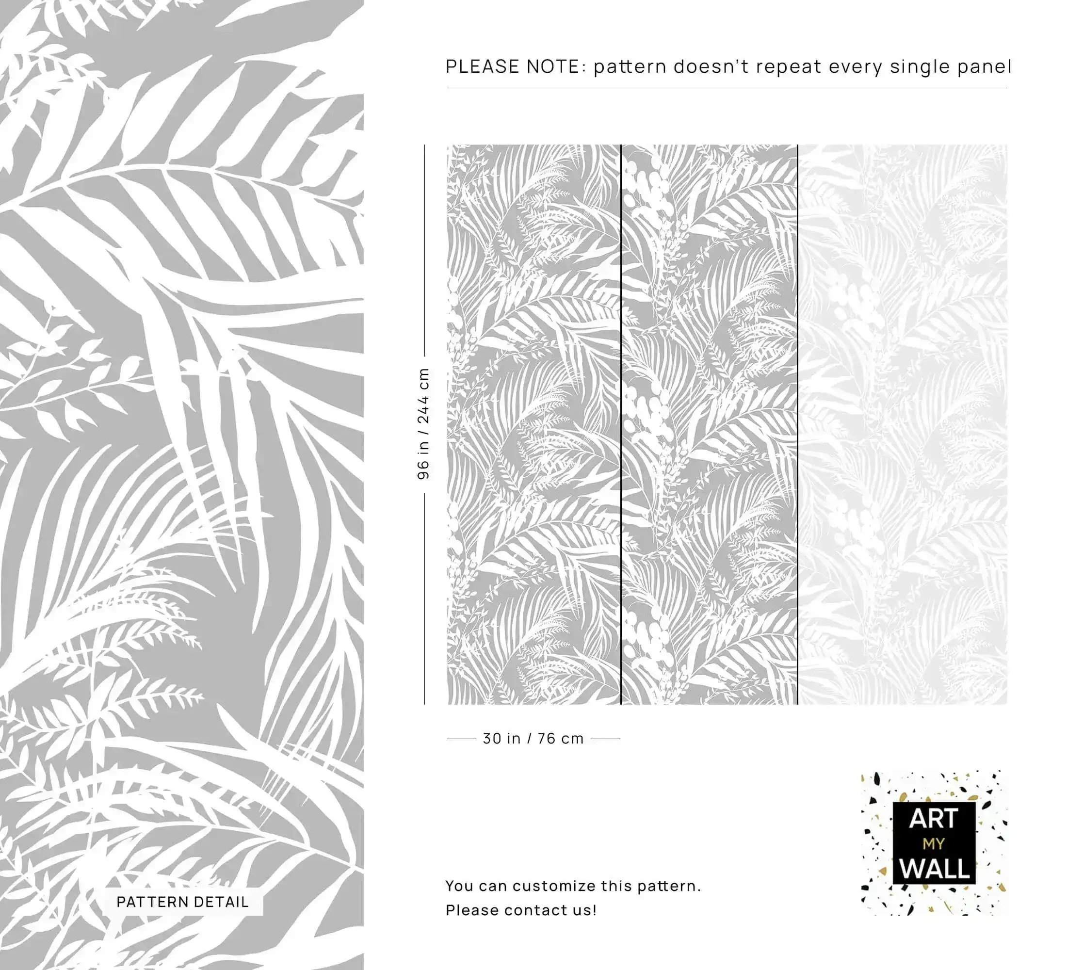 Grey Tropical Foliage Wallpaper - Image 6