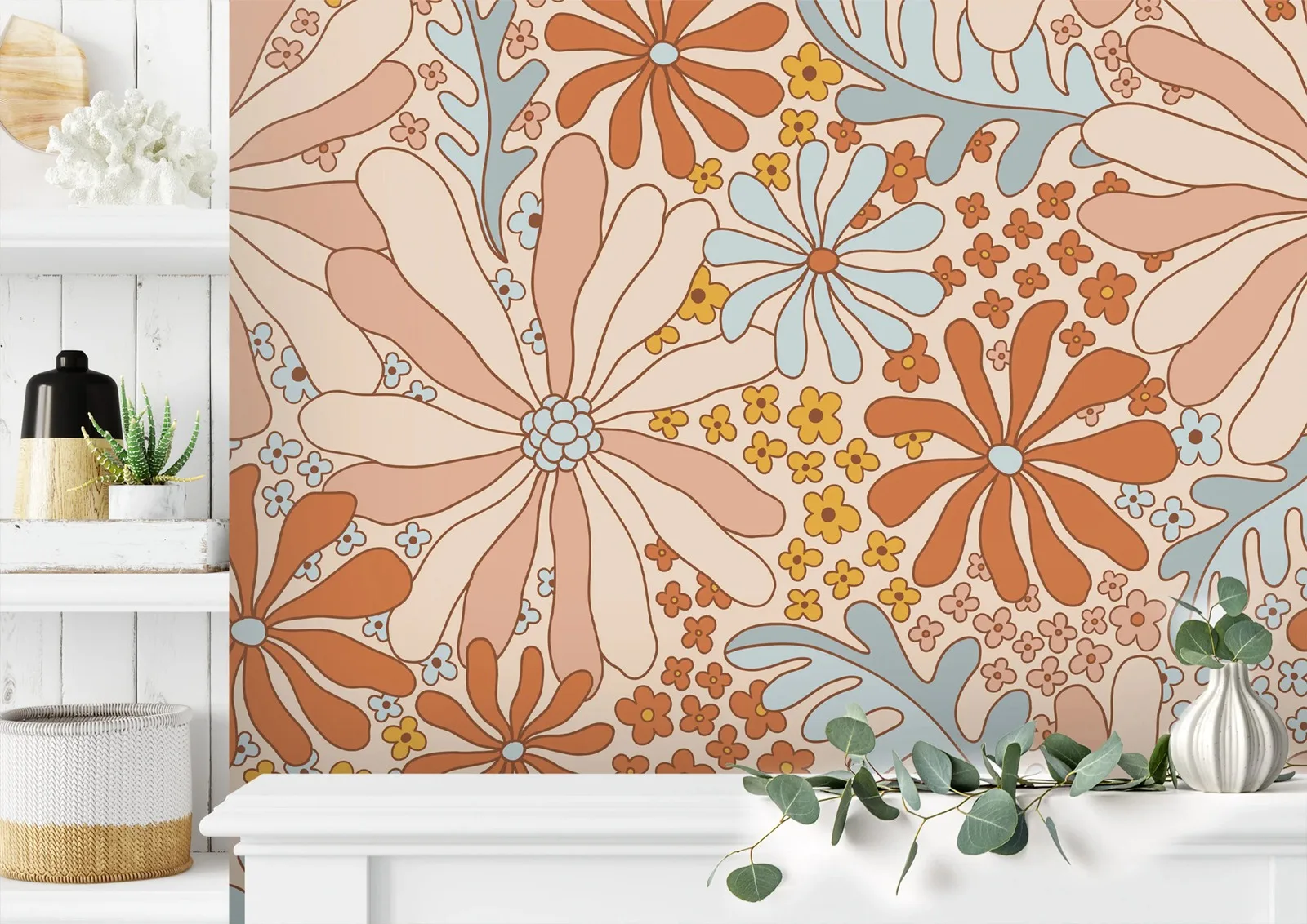 Groovy Retro Flower Wallpaper - Image 3