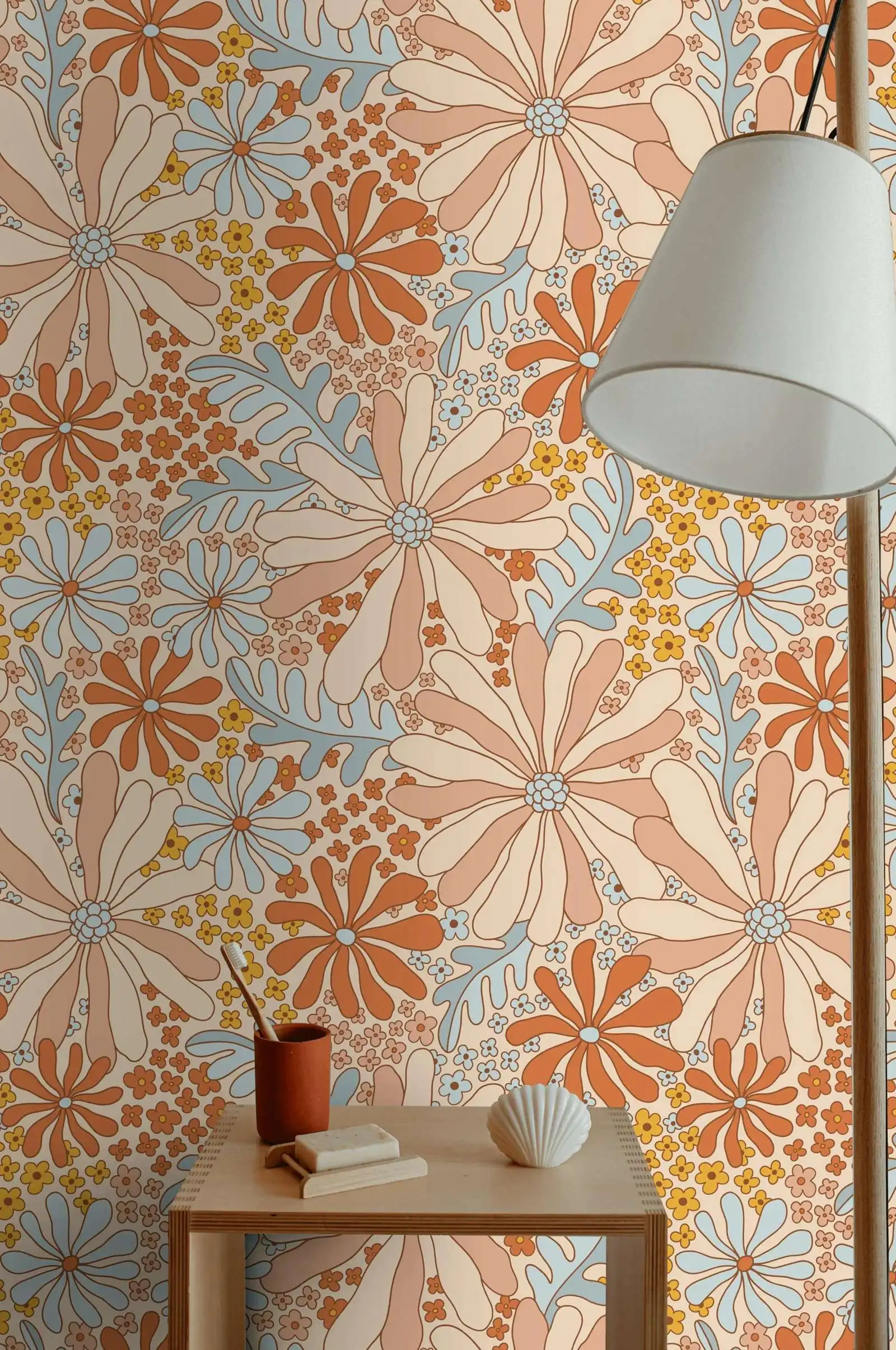 Groovy Retro Flower Wallpaper - Image 4