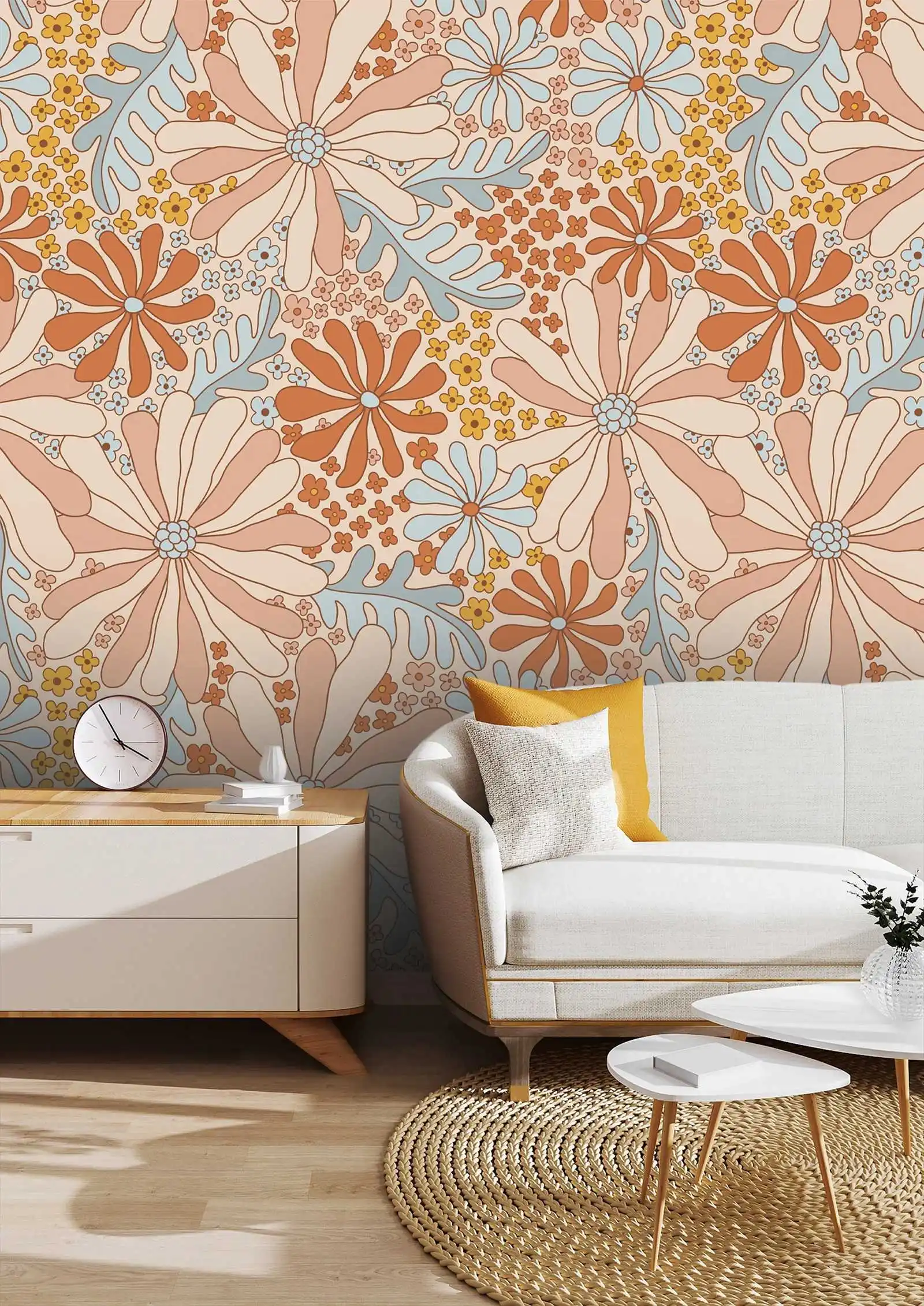 Groovy Retro Flower Wallpaper - Image 5
