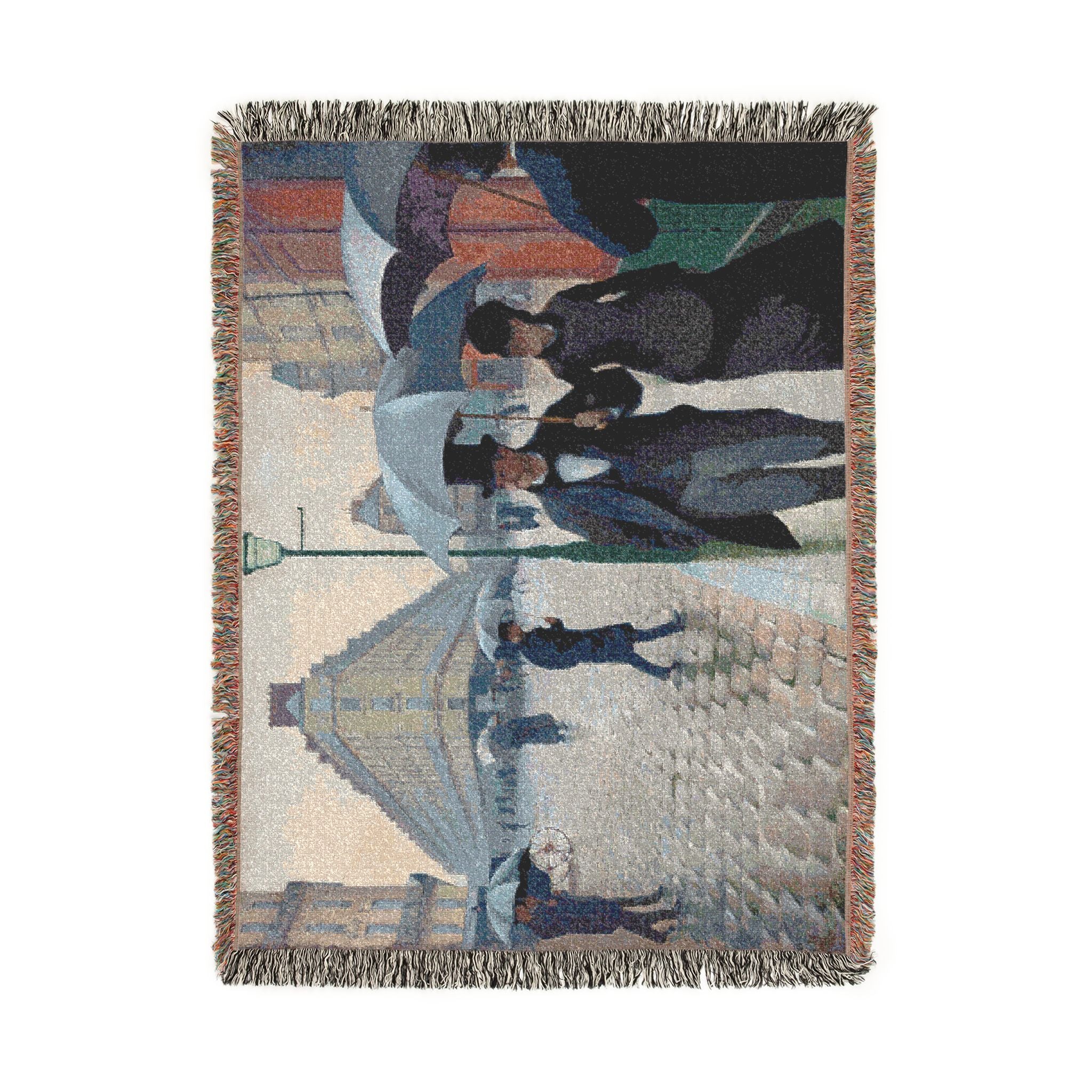 Gustave Caillebotte - Paris Street; Rainy Day | Woven Tapestry Blanket - Image 11
