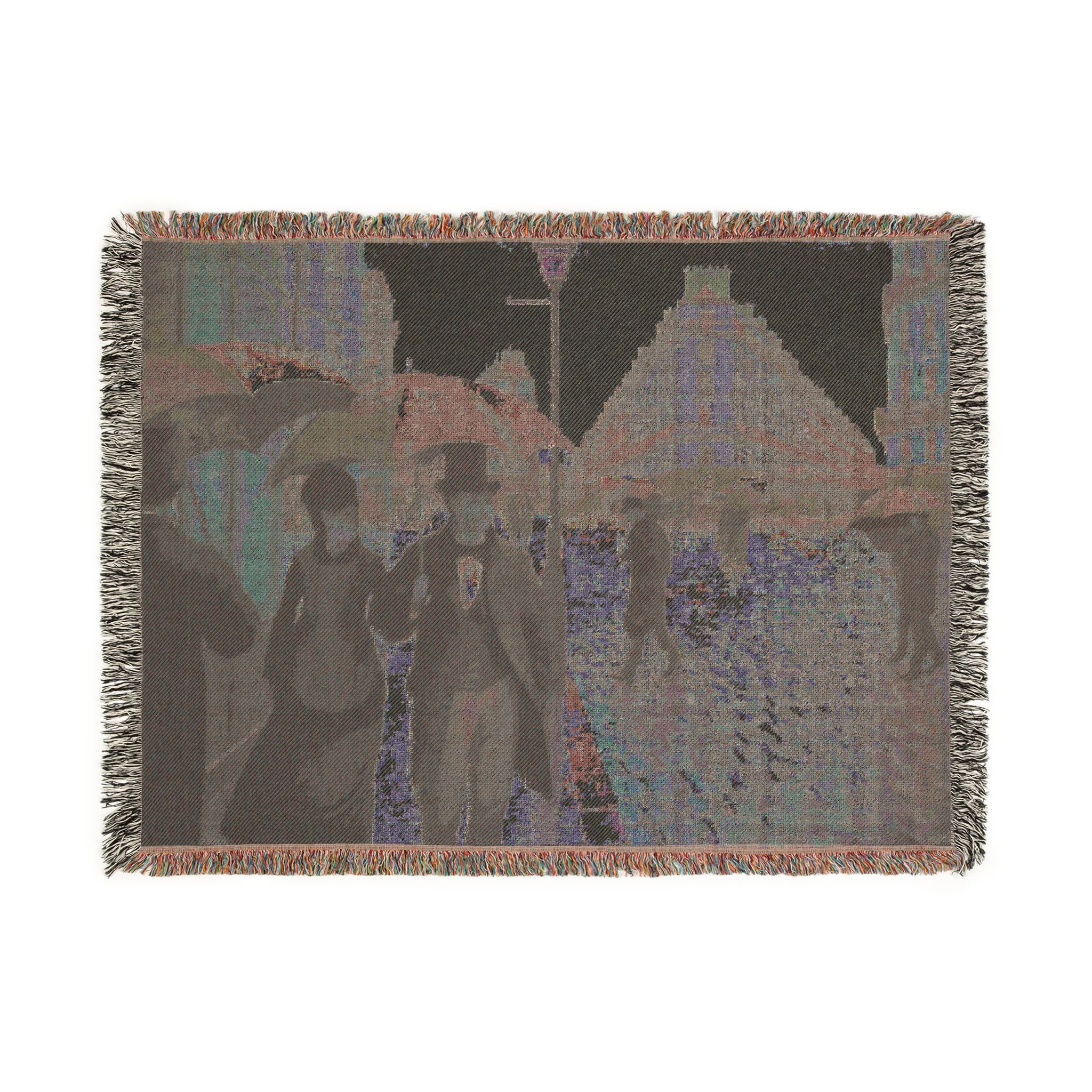 Gustave Caillebotte - Paris Street; Rainy Day | Woven Tapestry Blanket - Image 12
