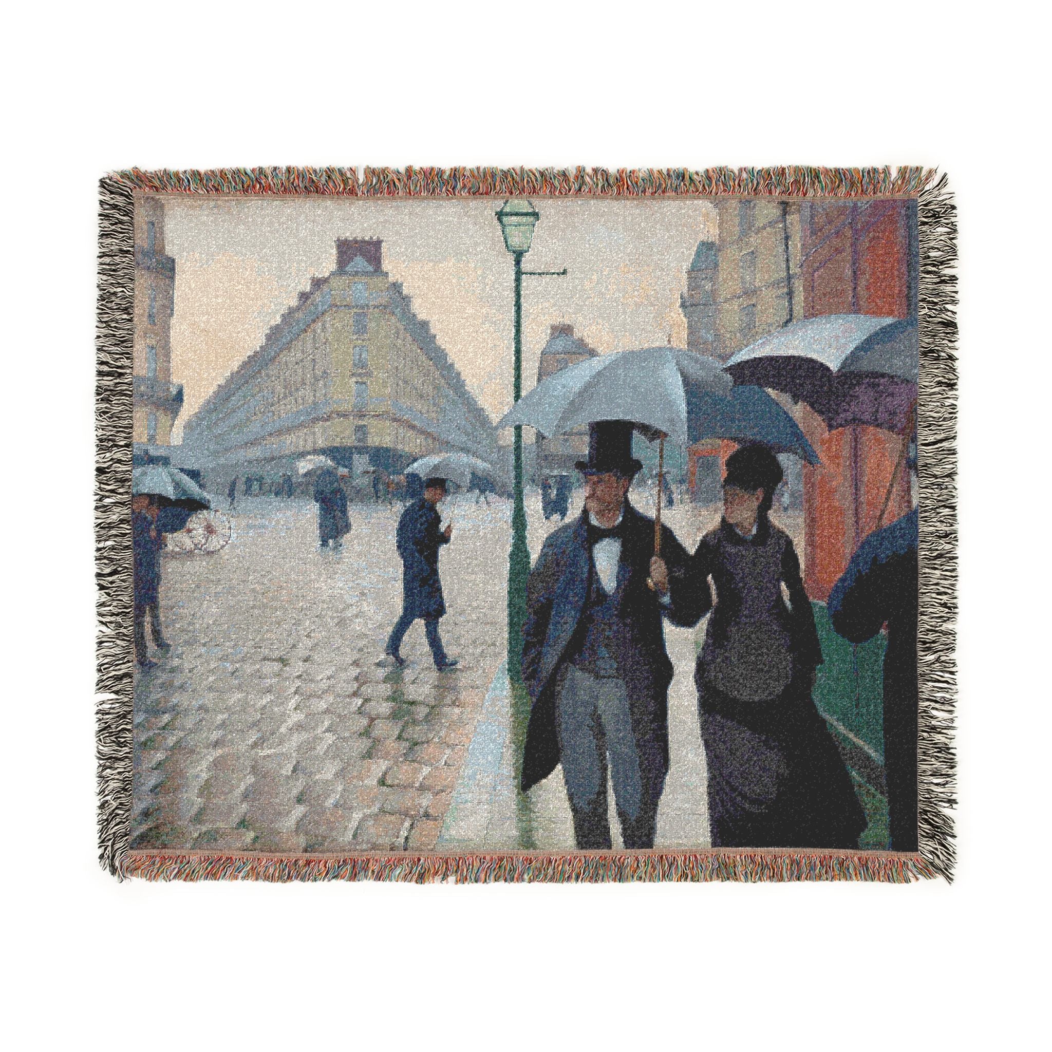Gustave Caillebotte - Paris Street; Rainy Day | Woven Tapestry Blanket - Image 7