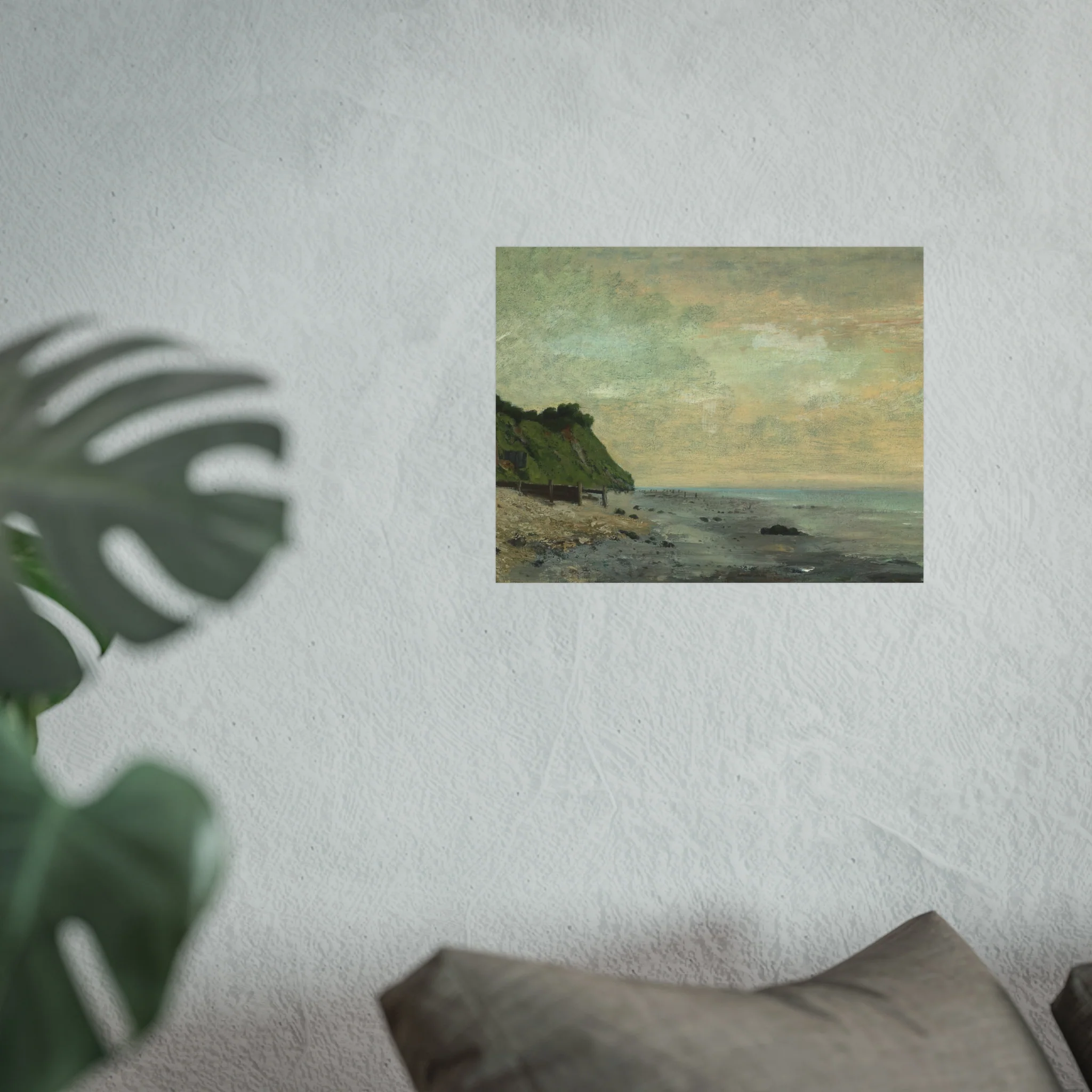 Gustave Courbet - Cliffs on the Sea Coast Small Beach, Sunrise (Falaise au bord de la mer, vu Petite Plage, soleil levan | Fine Art Poster - Image 4