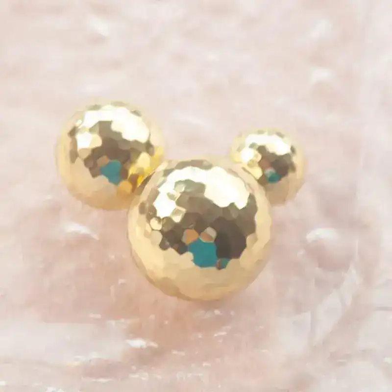 Hammered Brass Round Cabinet Drawer Knob - Image 6