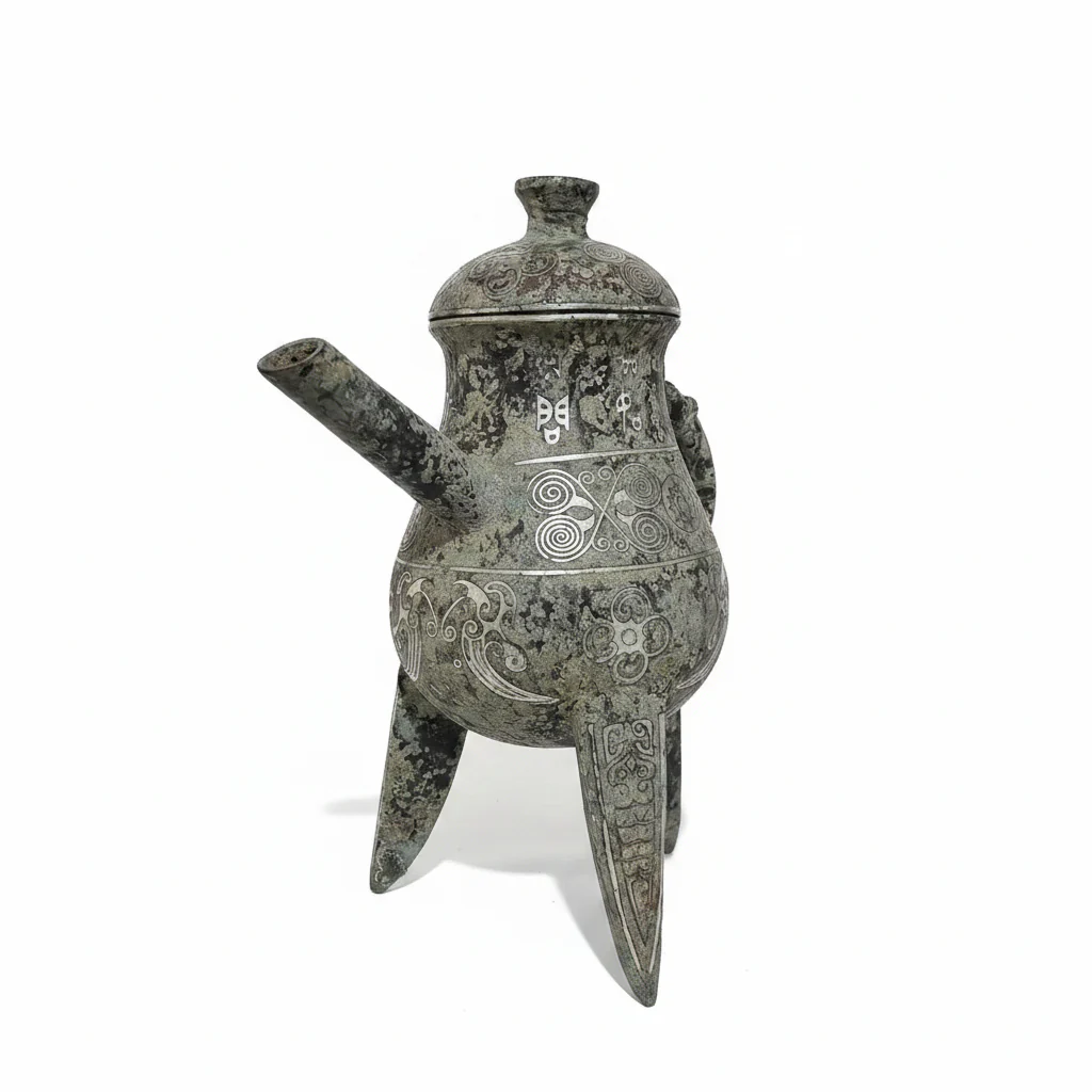 Han Dynasty Silver-Inlaid Bronze Teapot — Antique Reproduction - Image 3